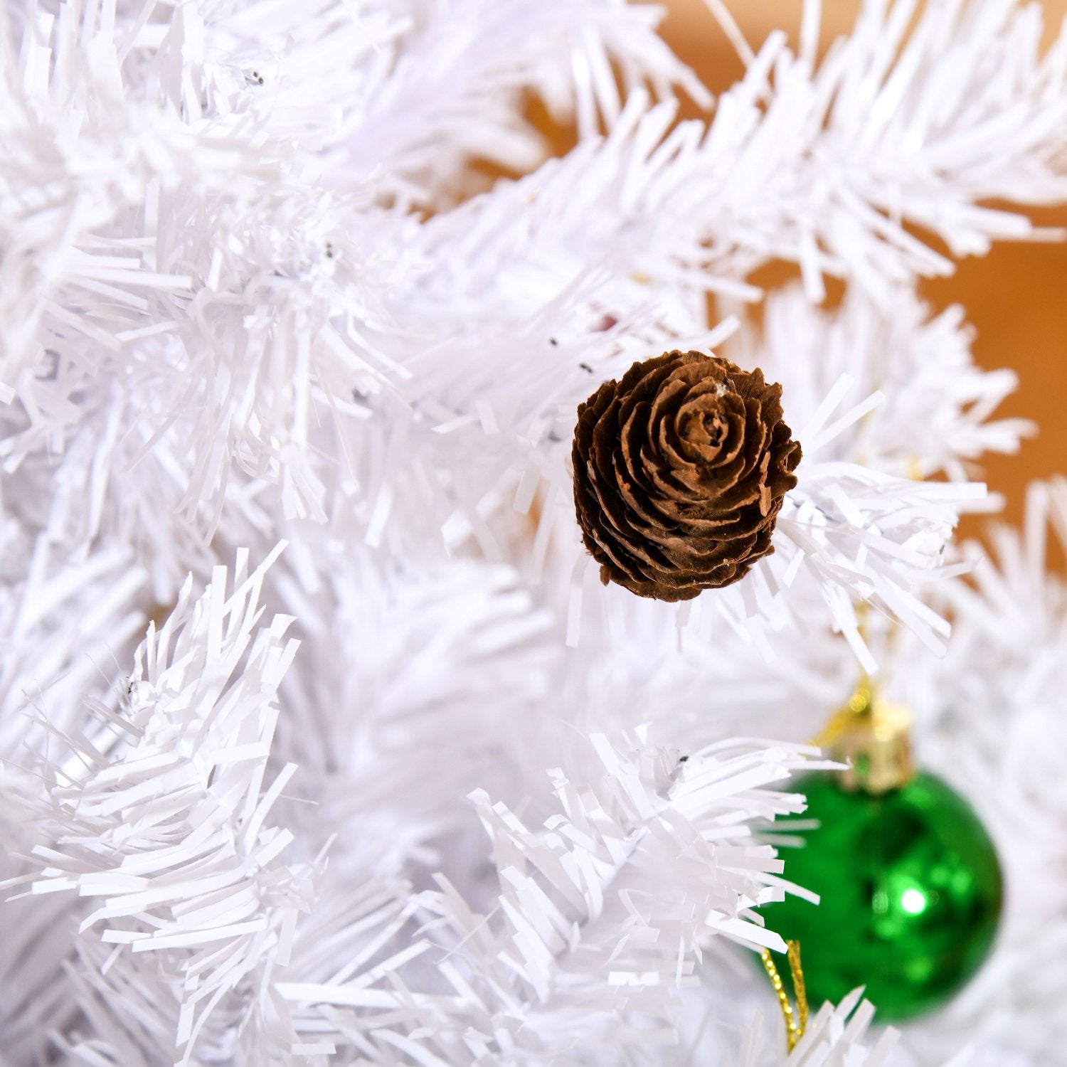 150 cm Witte kunstkerstboom met decoraties