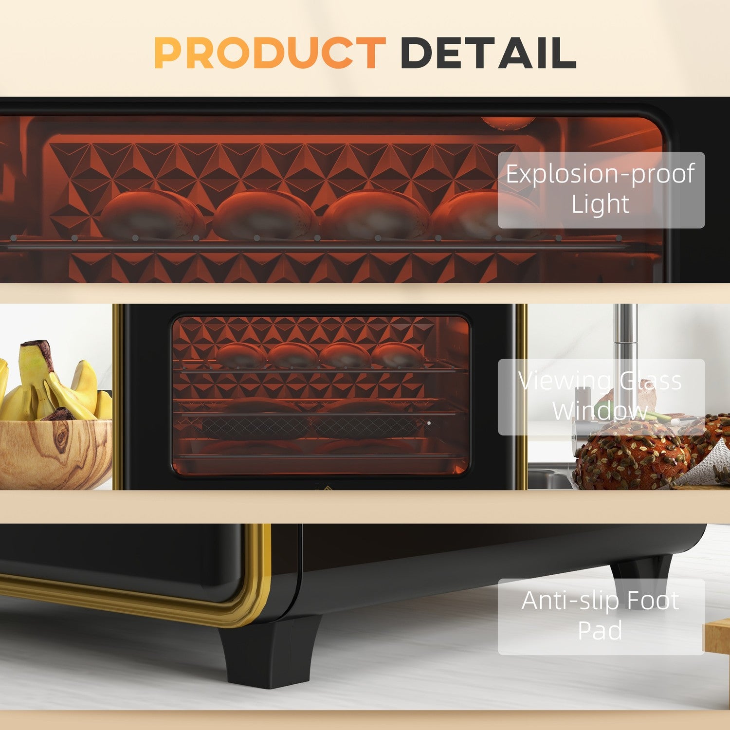 20L konvektionsminiugn – timer, grill, bakplåt, 1400W