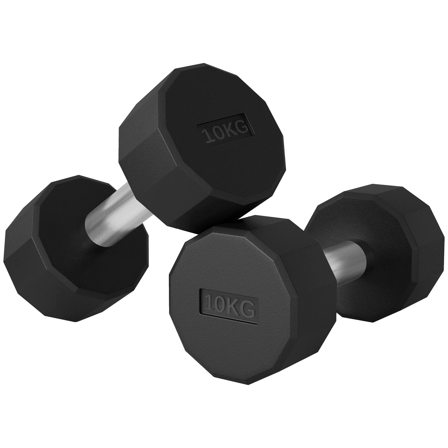 20 kg Hantelset i metall, Halkfri, Svart, Styrketräning