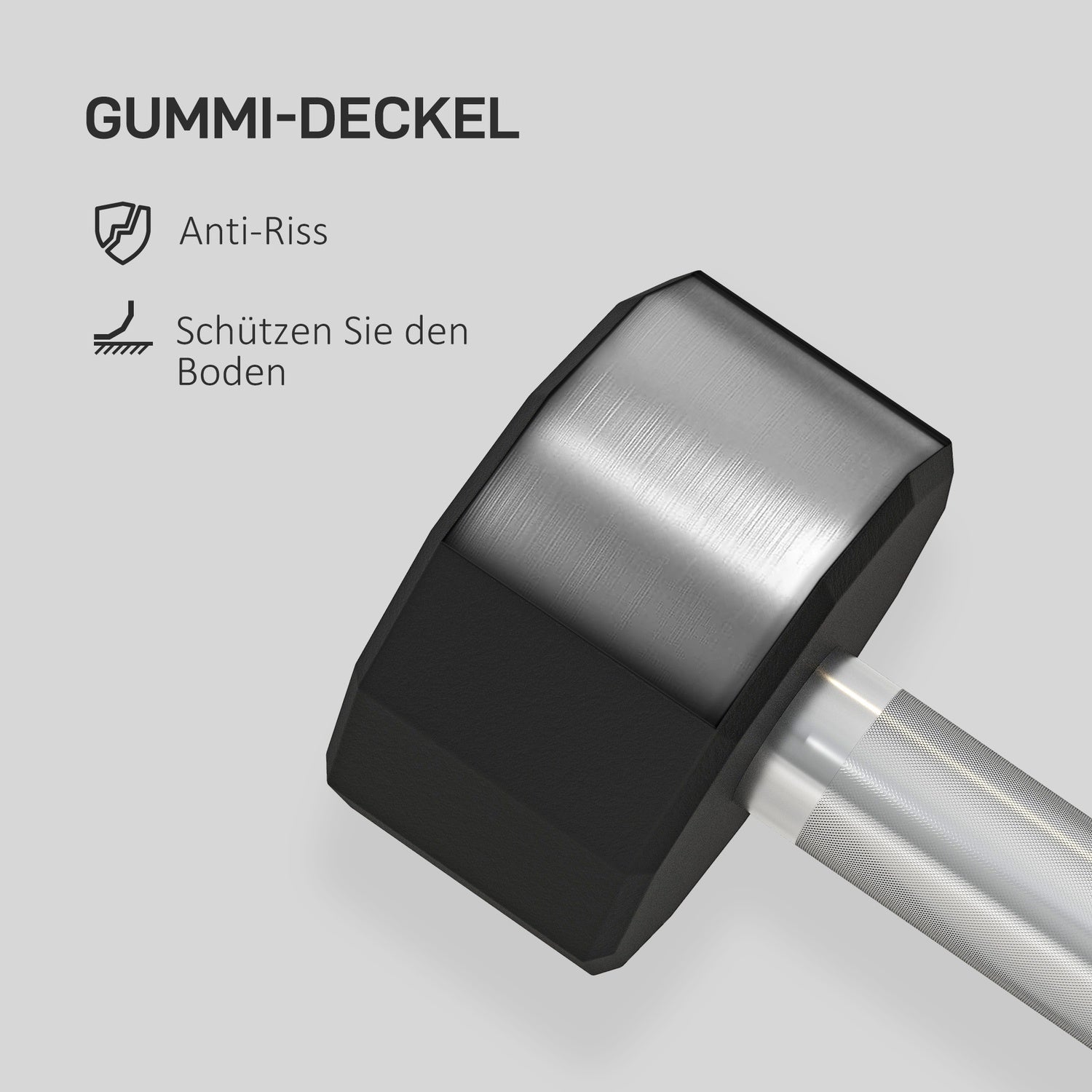 20 kg Hantelset i metall, Halkfri, Svart, Styrketräning