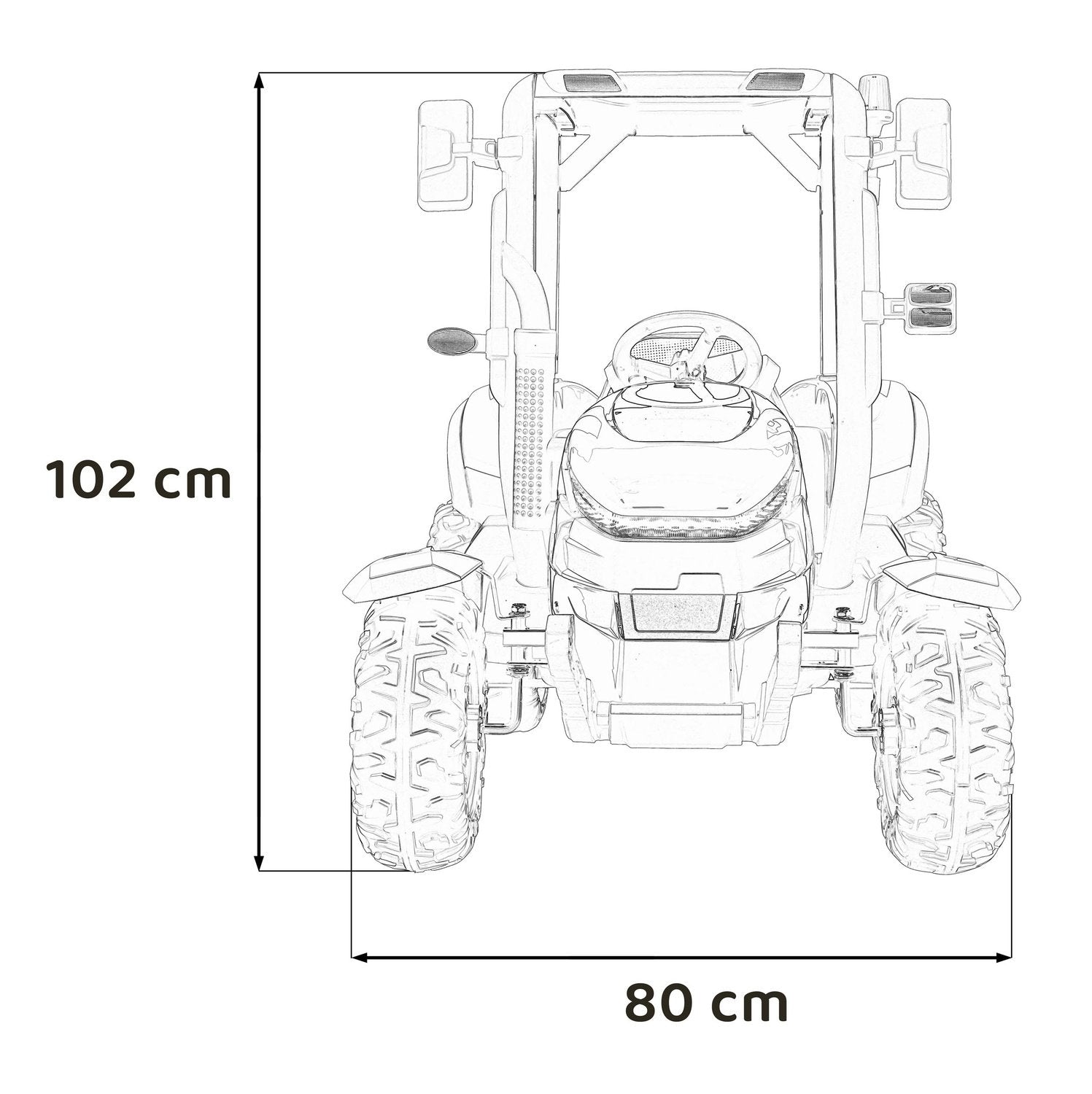 24V barntraktor med släp, fjärrkontroll, LED-lampor, MP3