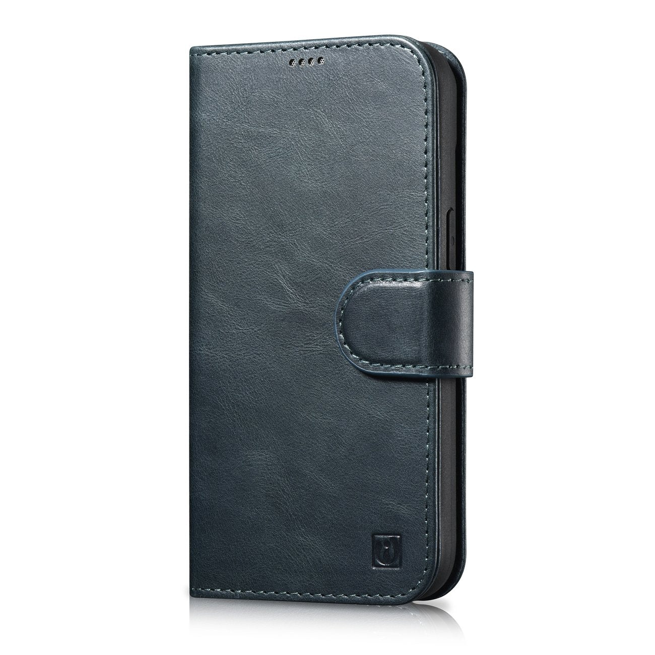 2-i-1 läder Flip Cover iPhone 14 Plus Anti-RFID oljevax plånboksfodral Blå