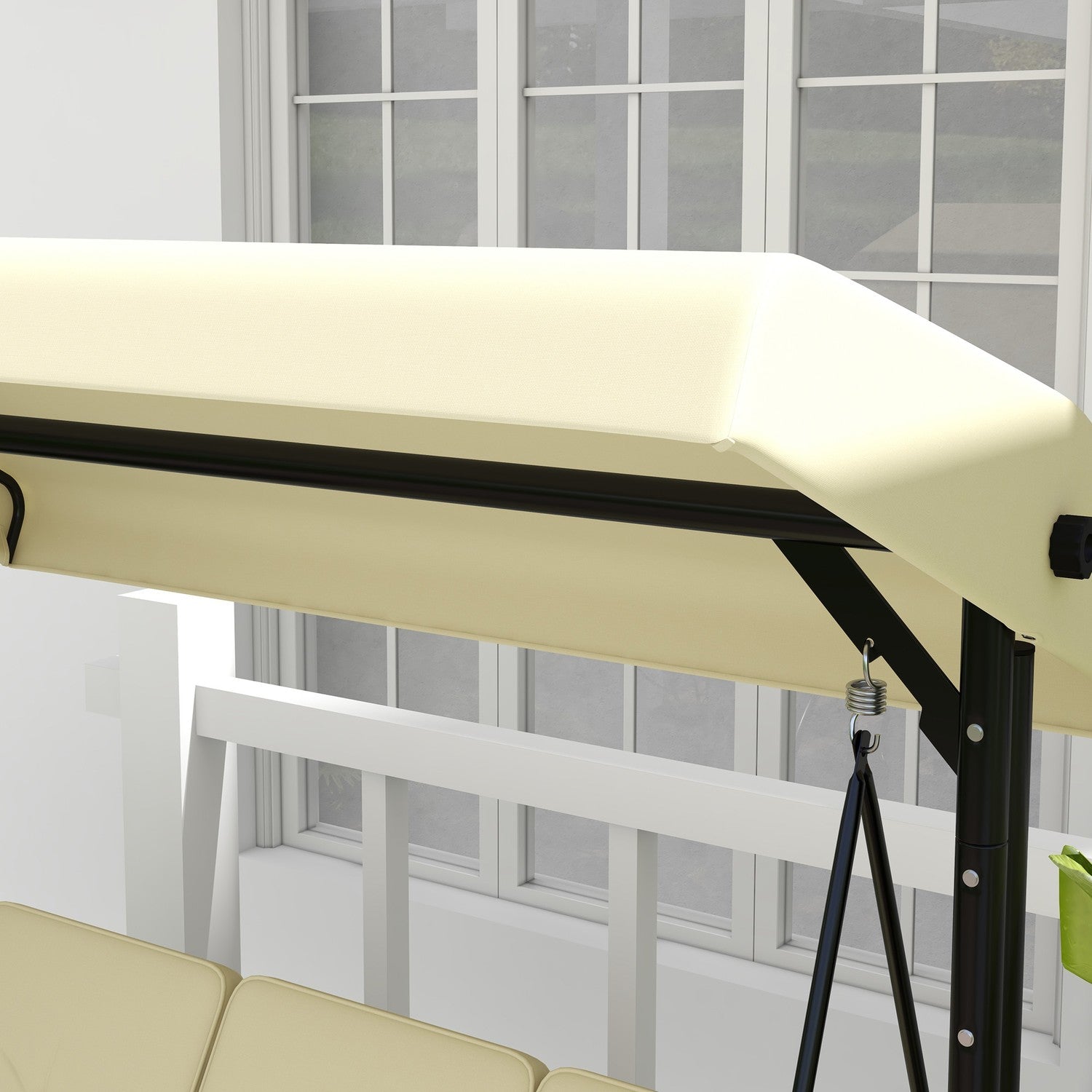 2-i-1 liggande trädgårdsgunga, 3-sits, justerbar kapell