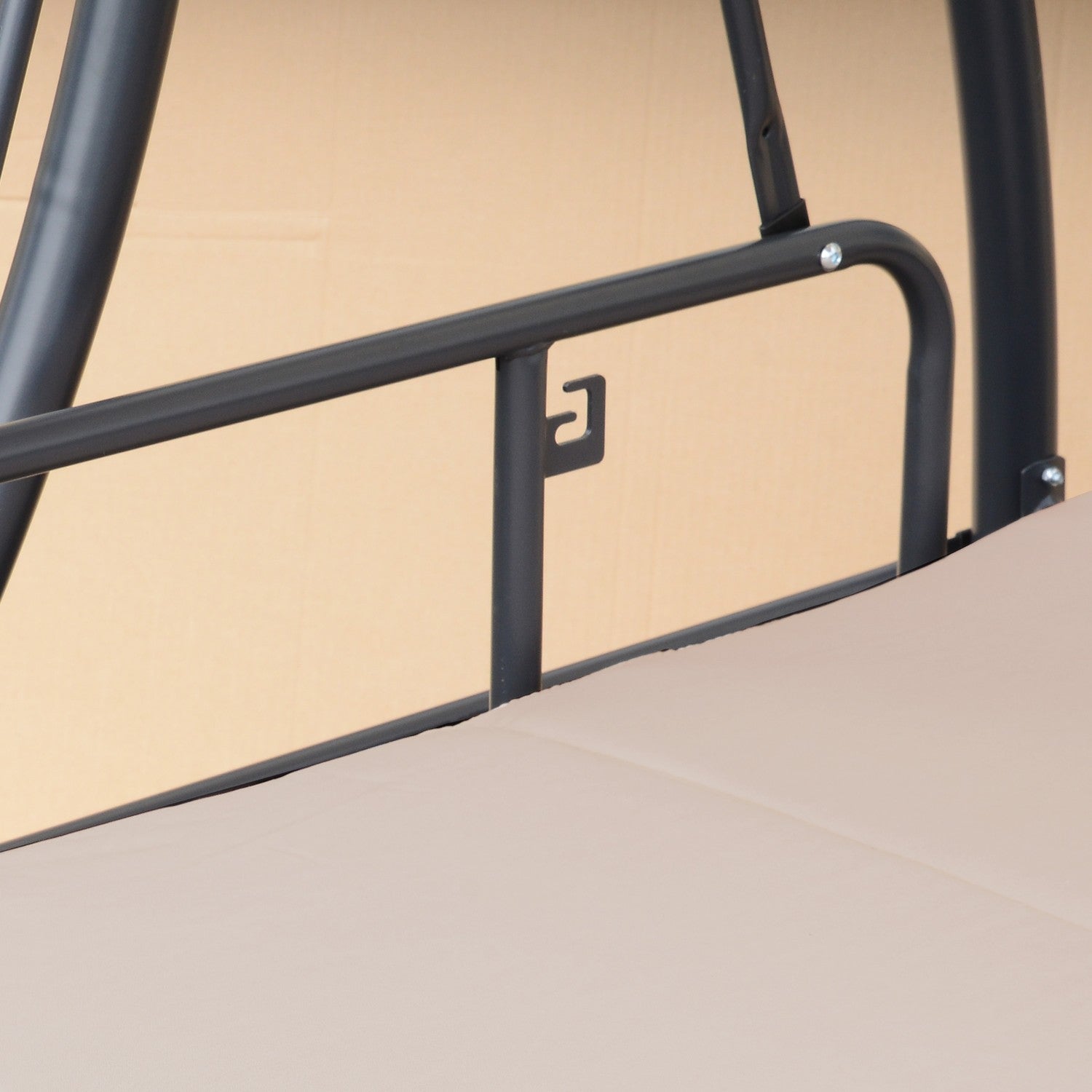 2-i-1 liggande trädgårdsgunga, 3-sits, justerbar kapell