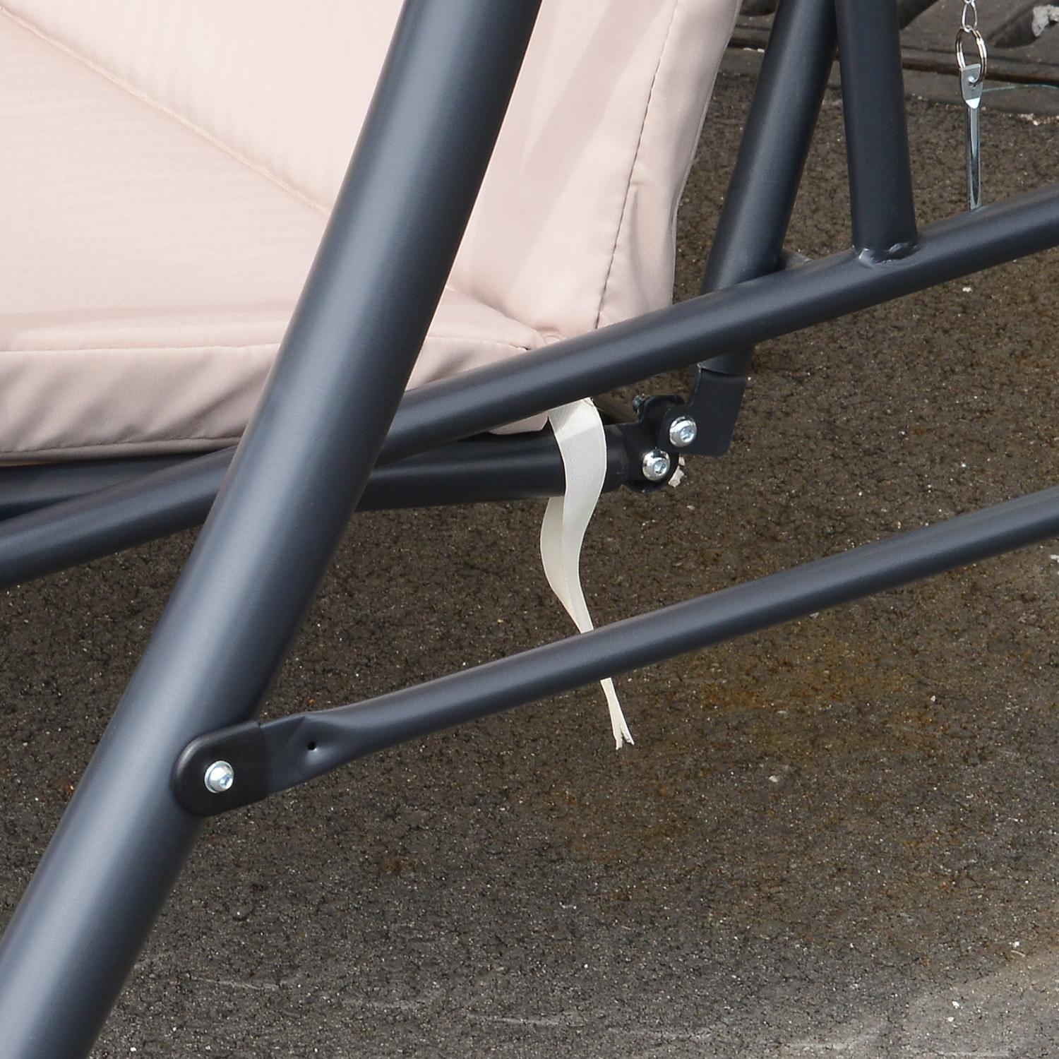 2-i-1 liggande trädgårdsgunga, 3-sits, justerbar kapell