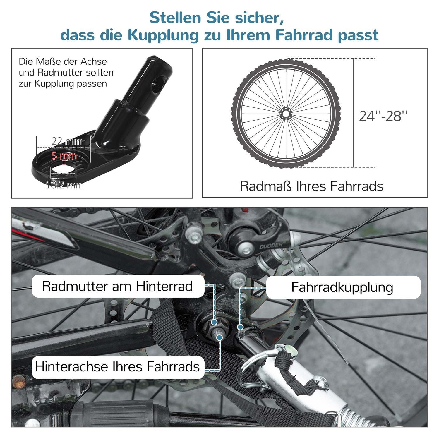 Hundsläp & Hundvagn 2-I-1 Hundcykelvagn Med Reflektorer, För Medelstora Hundar Upp Till 20 Kg, Oxford-Tyg, Grå