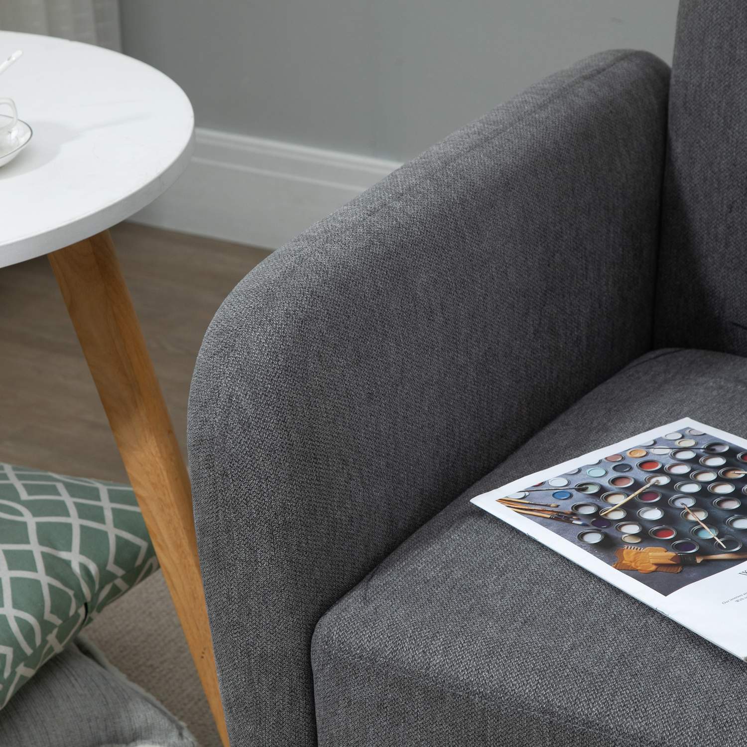 2-sits Loveseat soffa, sammetslen polyester, justerbart fotstöd