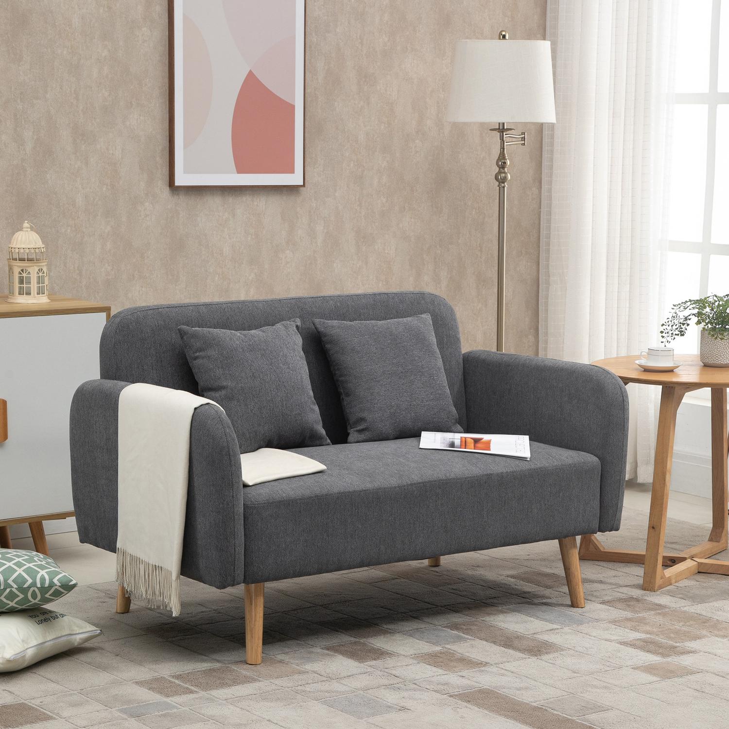 2-sits Loveseat soffa, sammetslen polyester, justerbart fotstöd