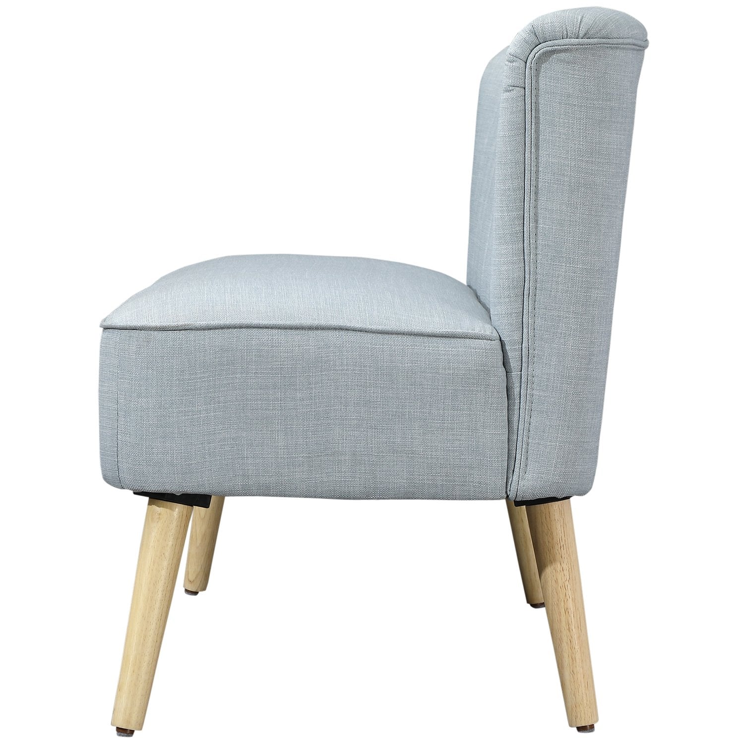 2-sits ljusgrön tygsoffa – trästomme, skumstoppning