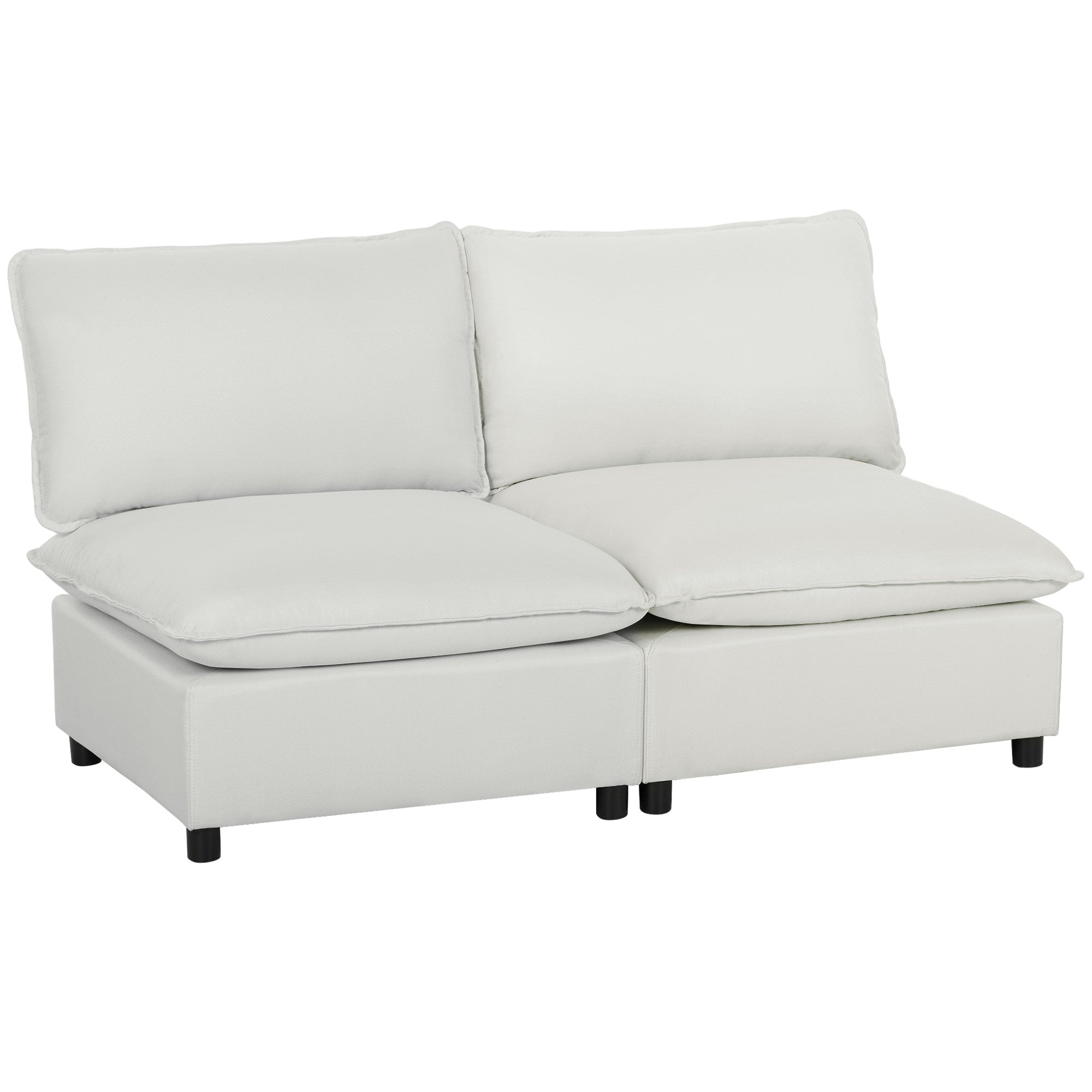 2-sits modulsoffa, 146 cm konstläder, grå