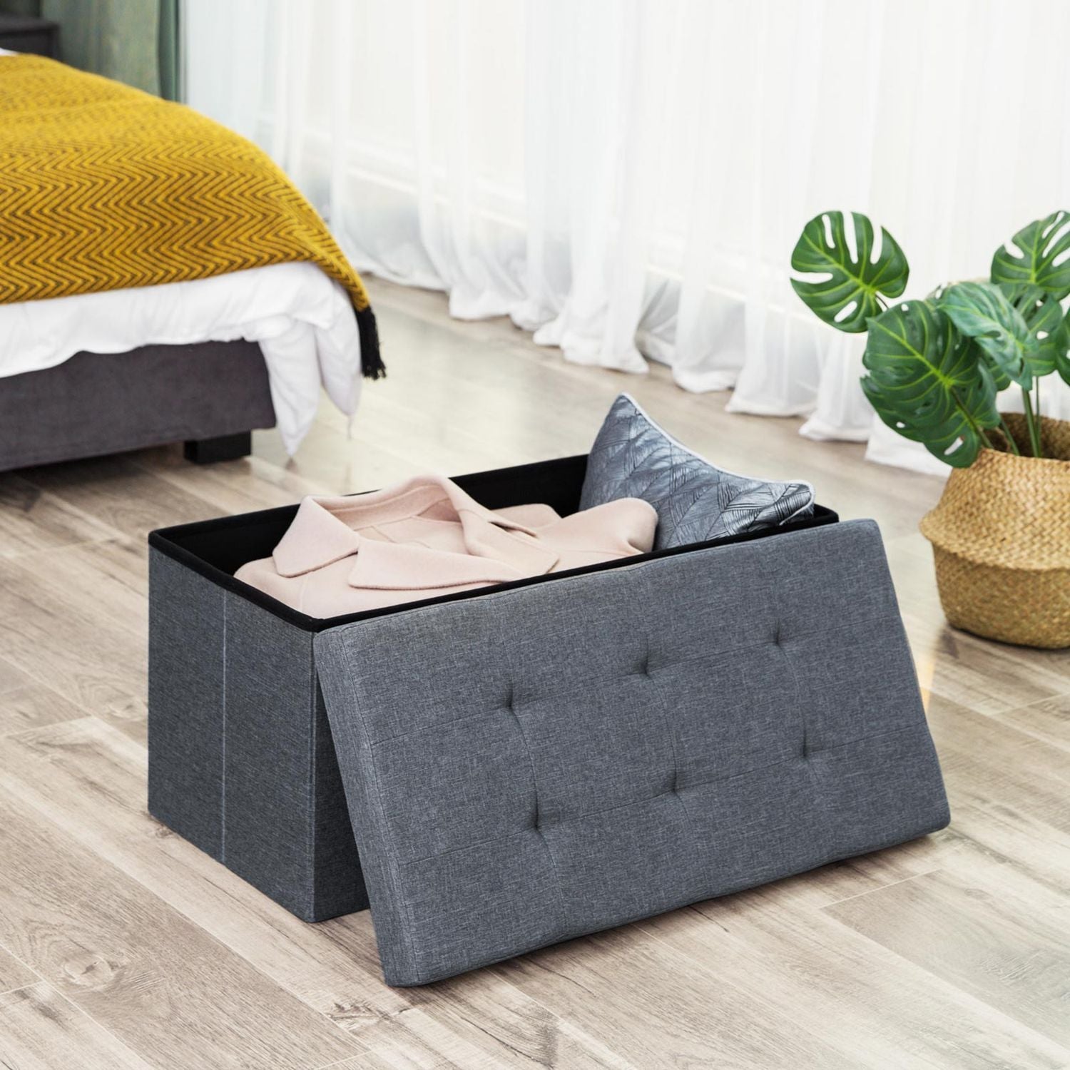 300 kg last SGS Certified Storage Ottoman med MDF-ram