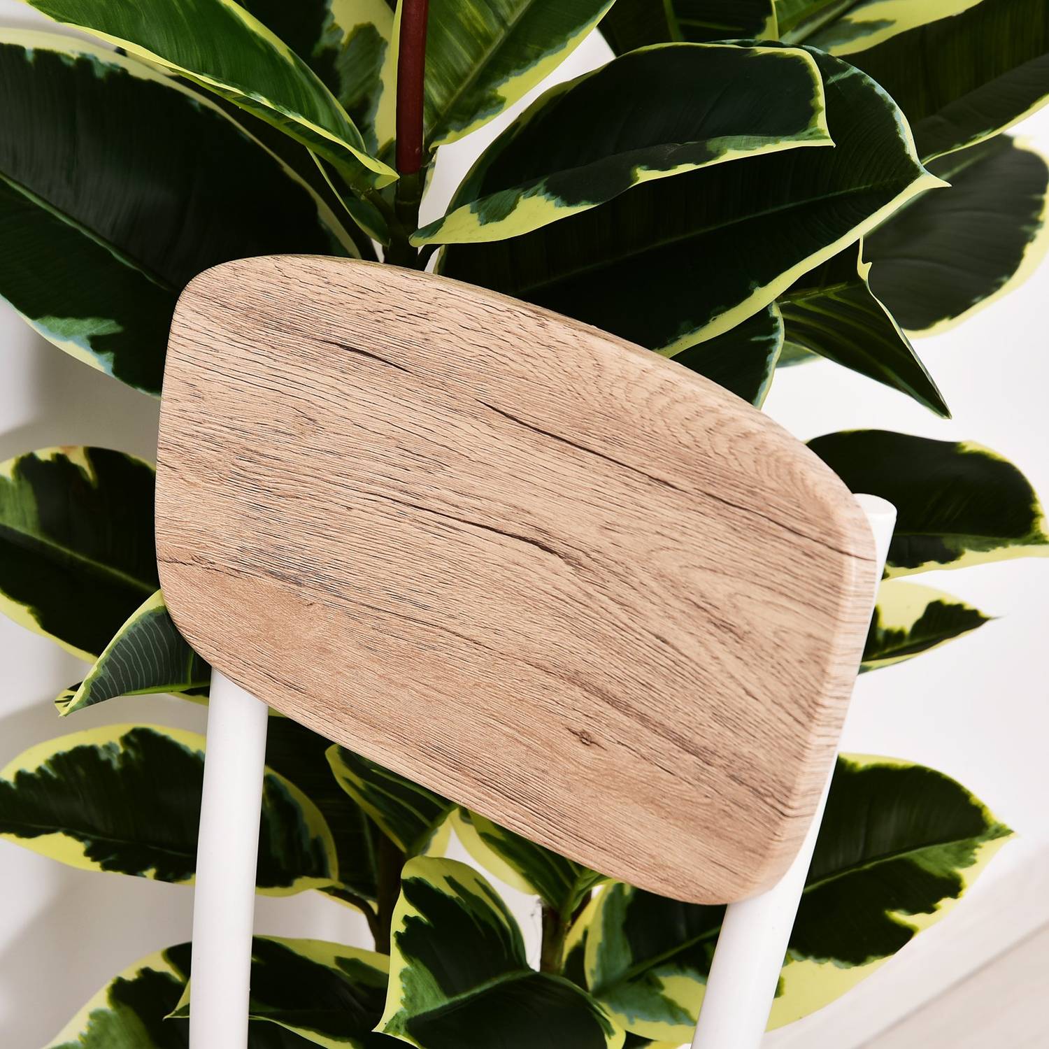 Matbordsset, 3-delat – MDF & metall, träfibrer & vitt