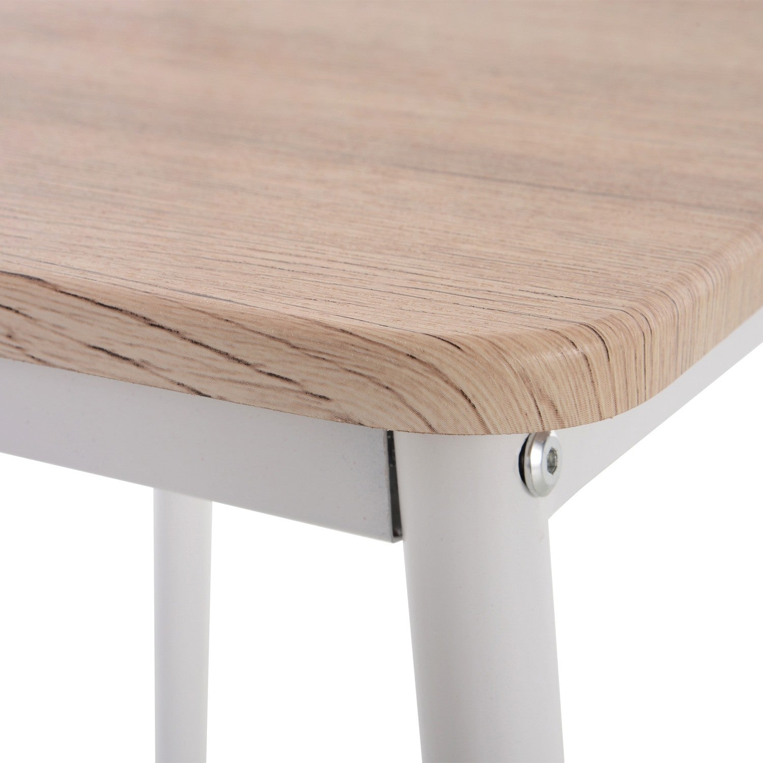 Matbordsset, 3-delat – MDF & metall, träfibrer & vitt