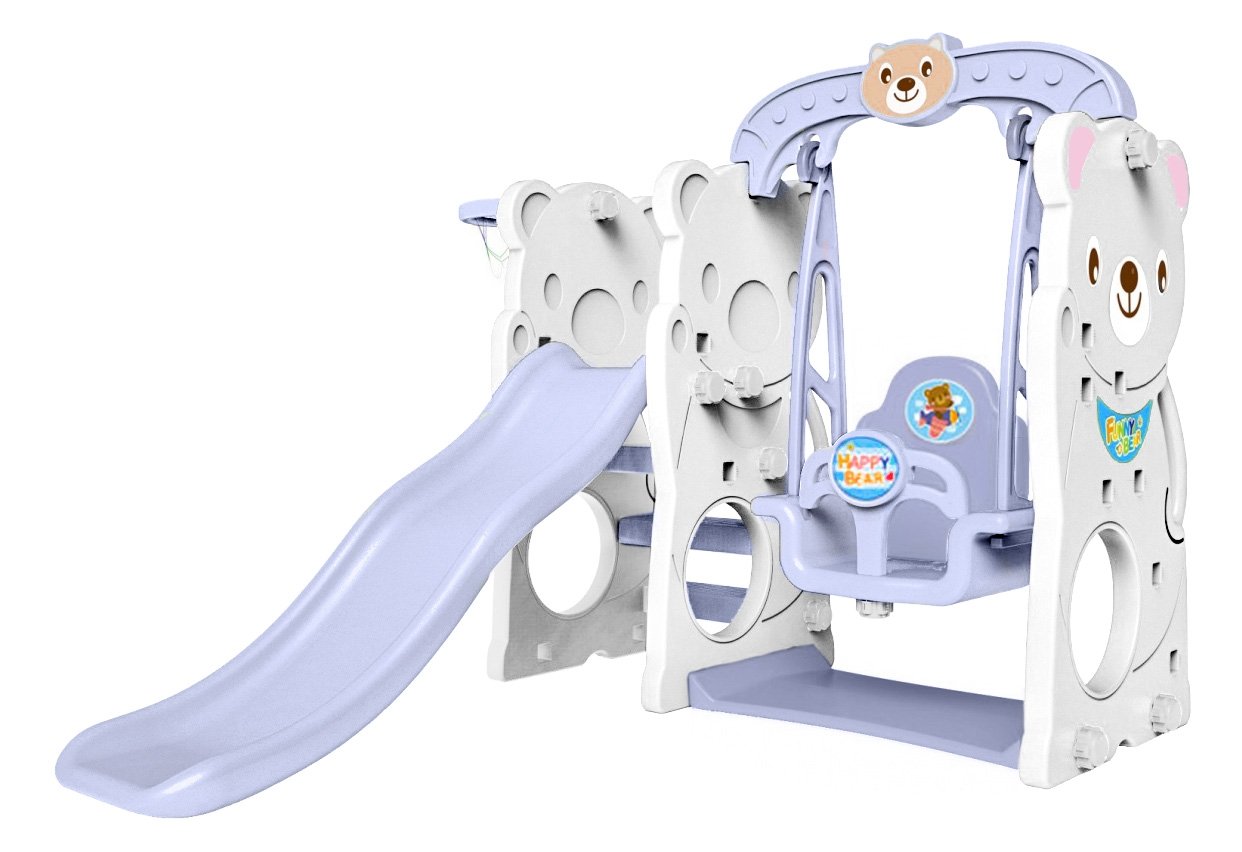 3-i-1 Kids Swing Slide Set med basketbåge