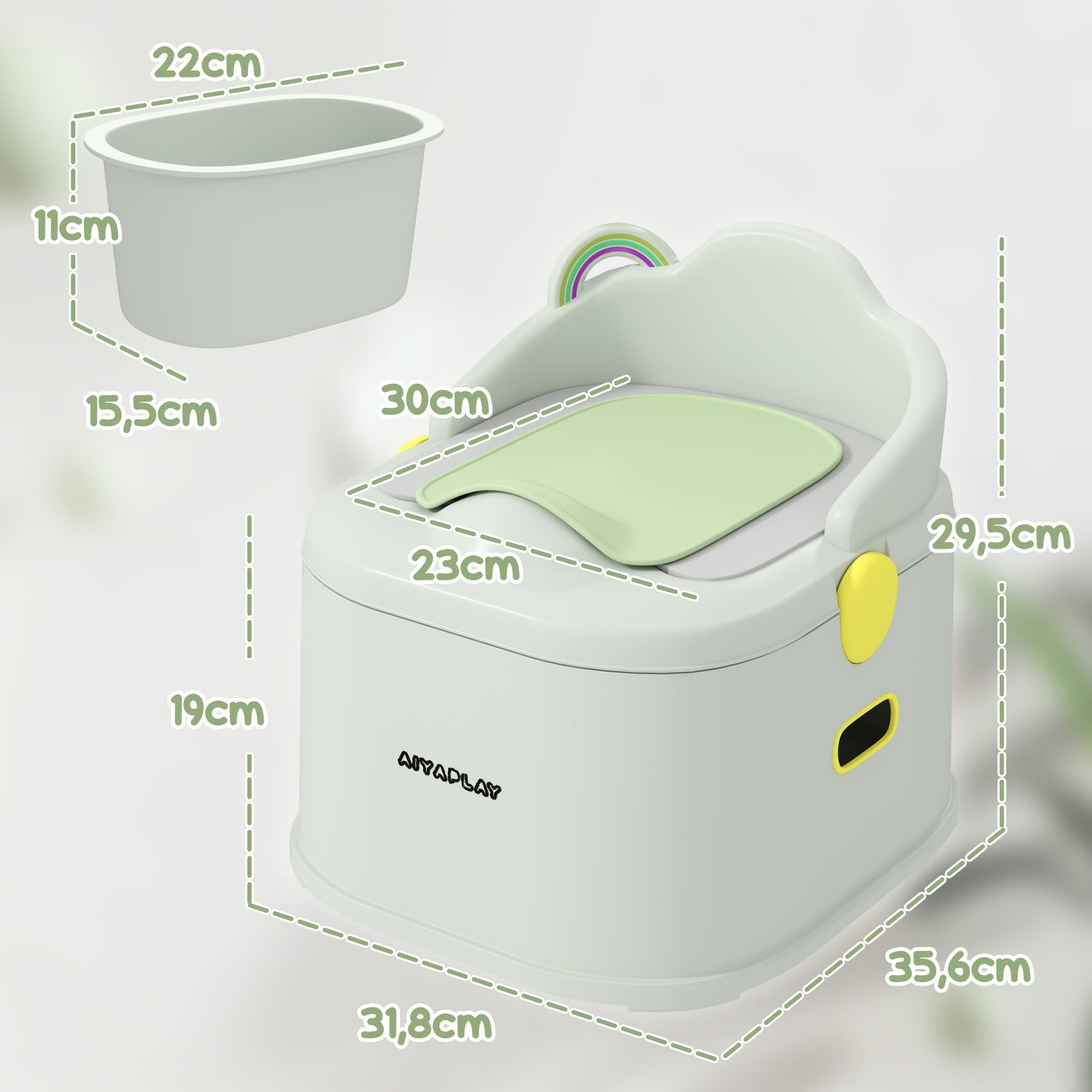 3-i-1 potta för barn, avtagbar, grå, 6-72 månader