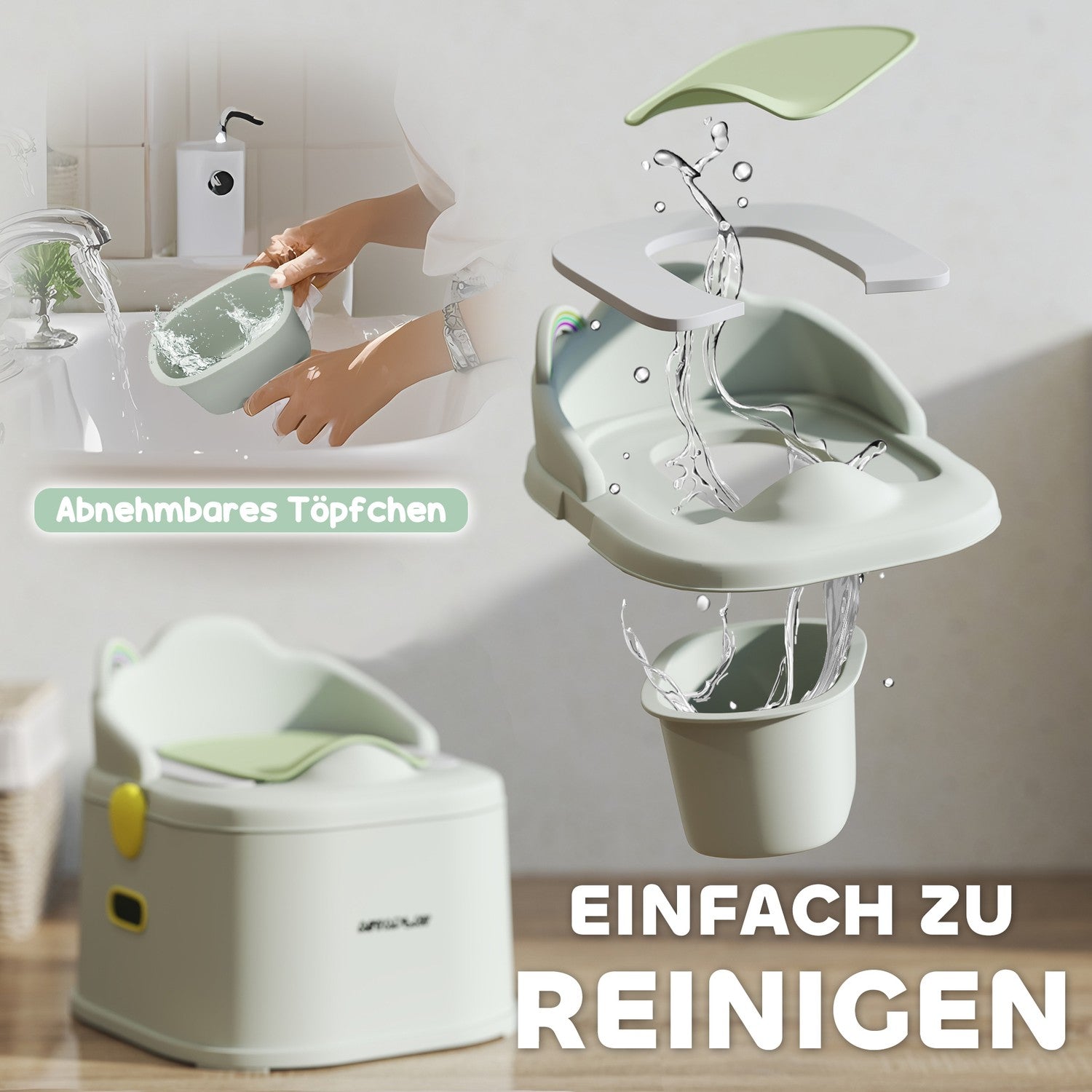 3-i-1 potta för barn, avtagbar, grå, 6-72 månader