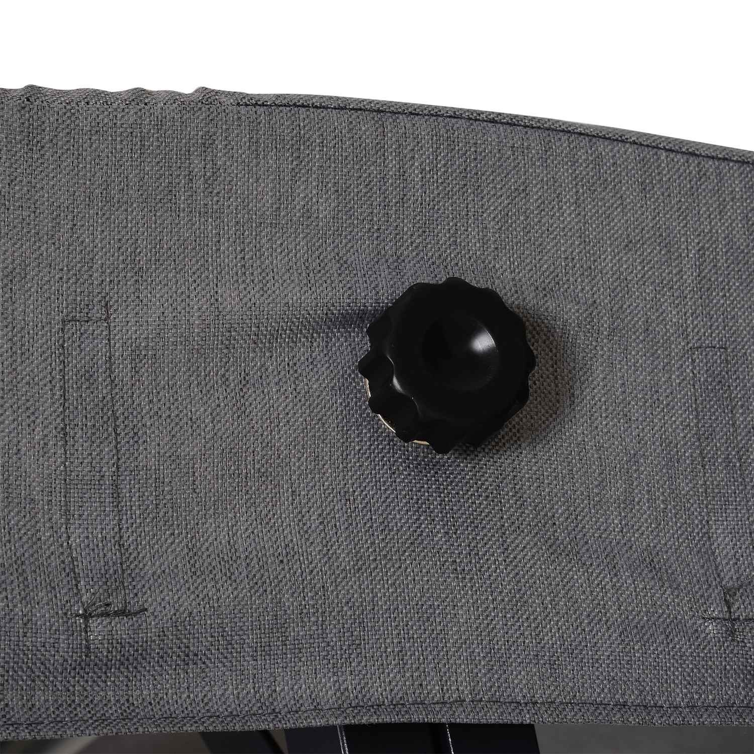 3-sits grå trädgårdsgunga med justerbar kapell