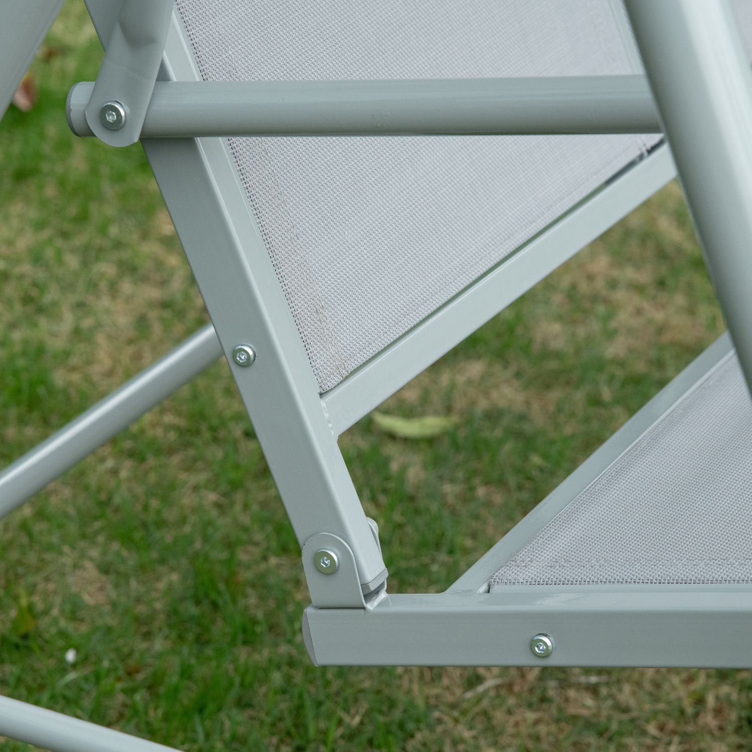 3-sits grå trädgårdssvingbänk med tak – metall 170x110x153cm