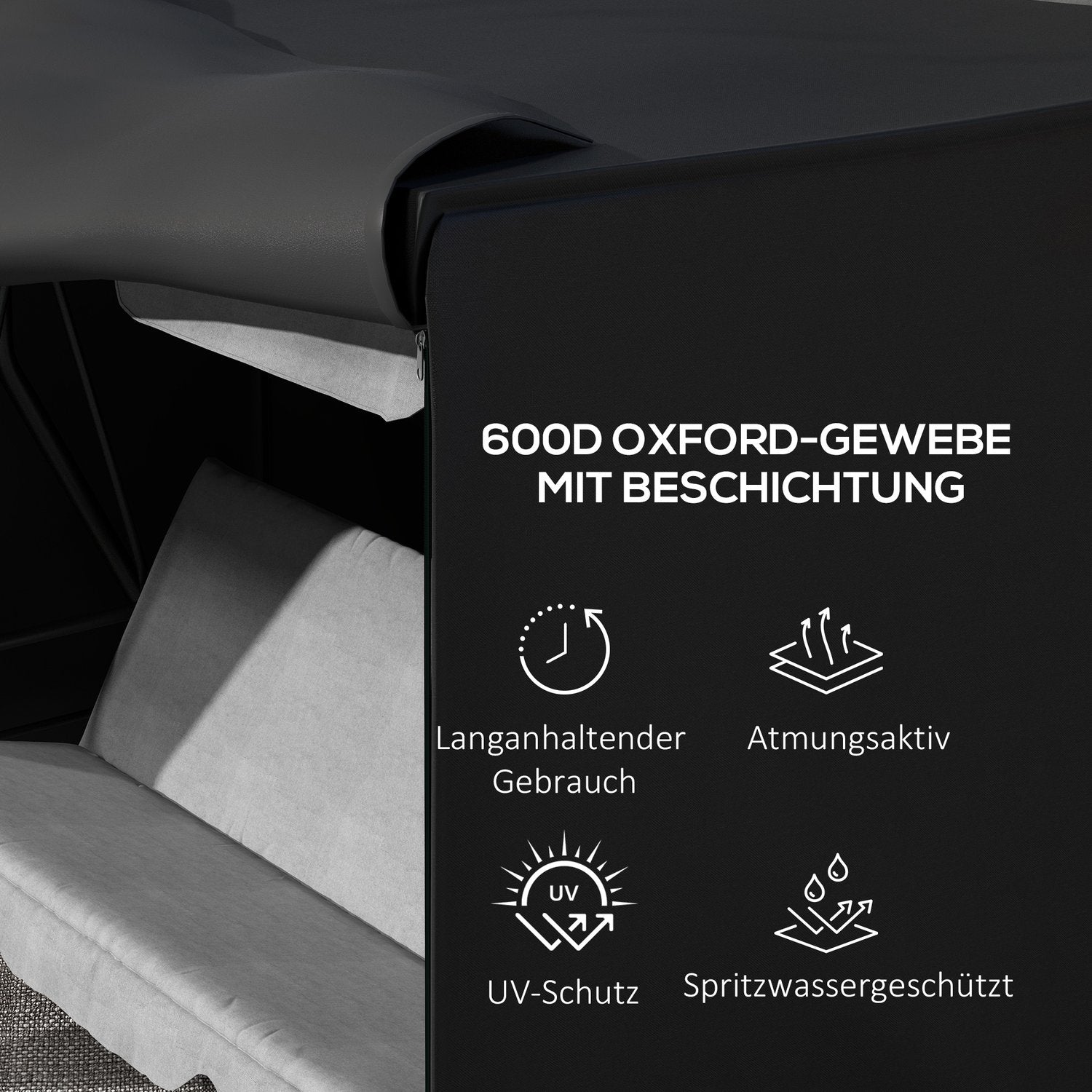 3-sits gungskydd – vattenavvisande och vintertät, 600D, svart