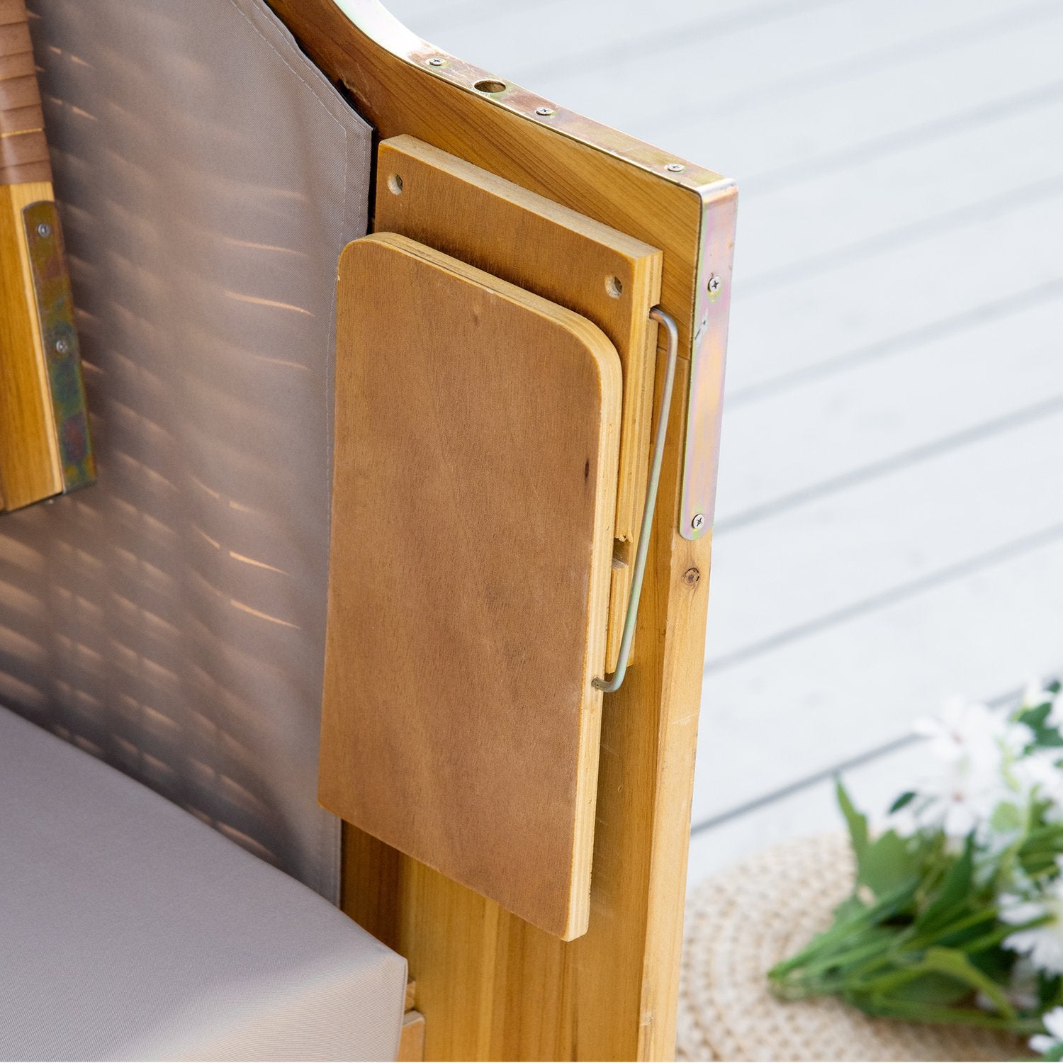 3-sits solstol med kapell, Polyrattan XXL, för trädgård