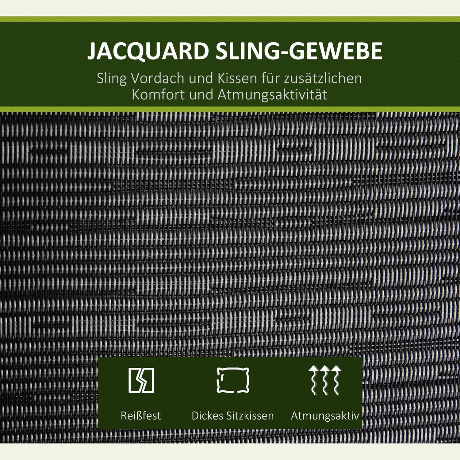 3-sits trädgårdsgunga med justerbar kapell, grå