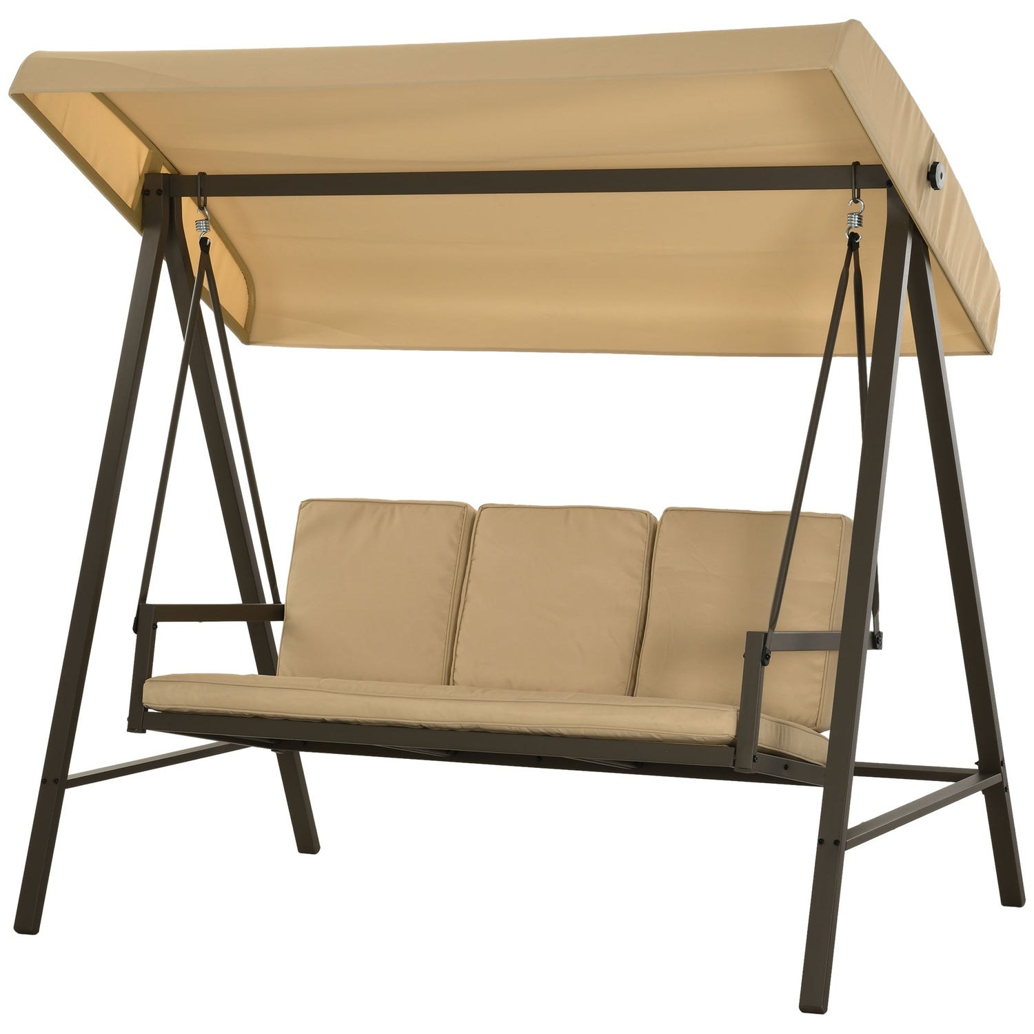 3-sits trädgårdssvingbänk, justerbar kapell, beige