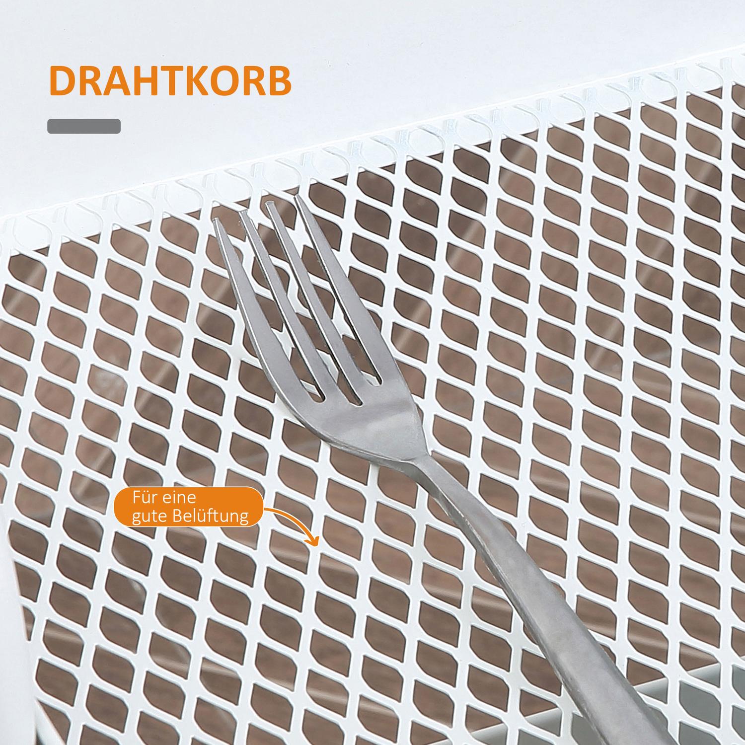 3-vånings köksvagn i metall med stort förråd, vit