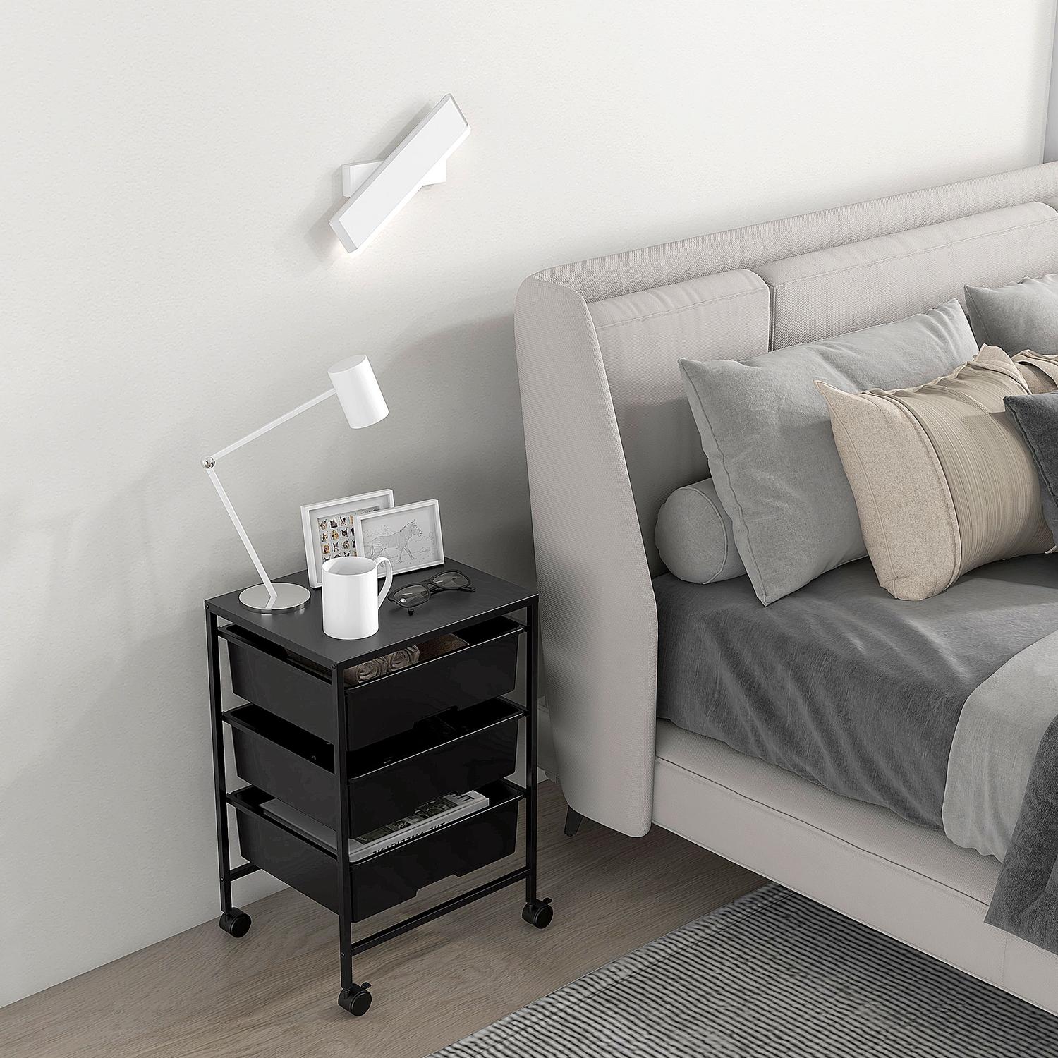 3-vånings rullande förvaringsvagn för kök, svart