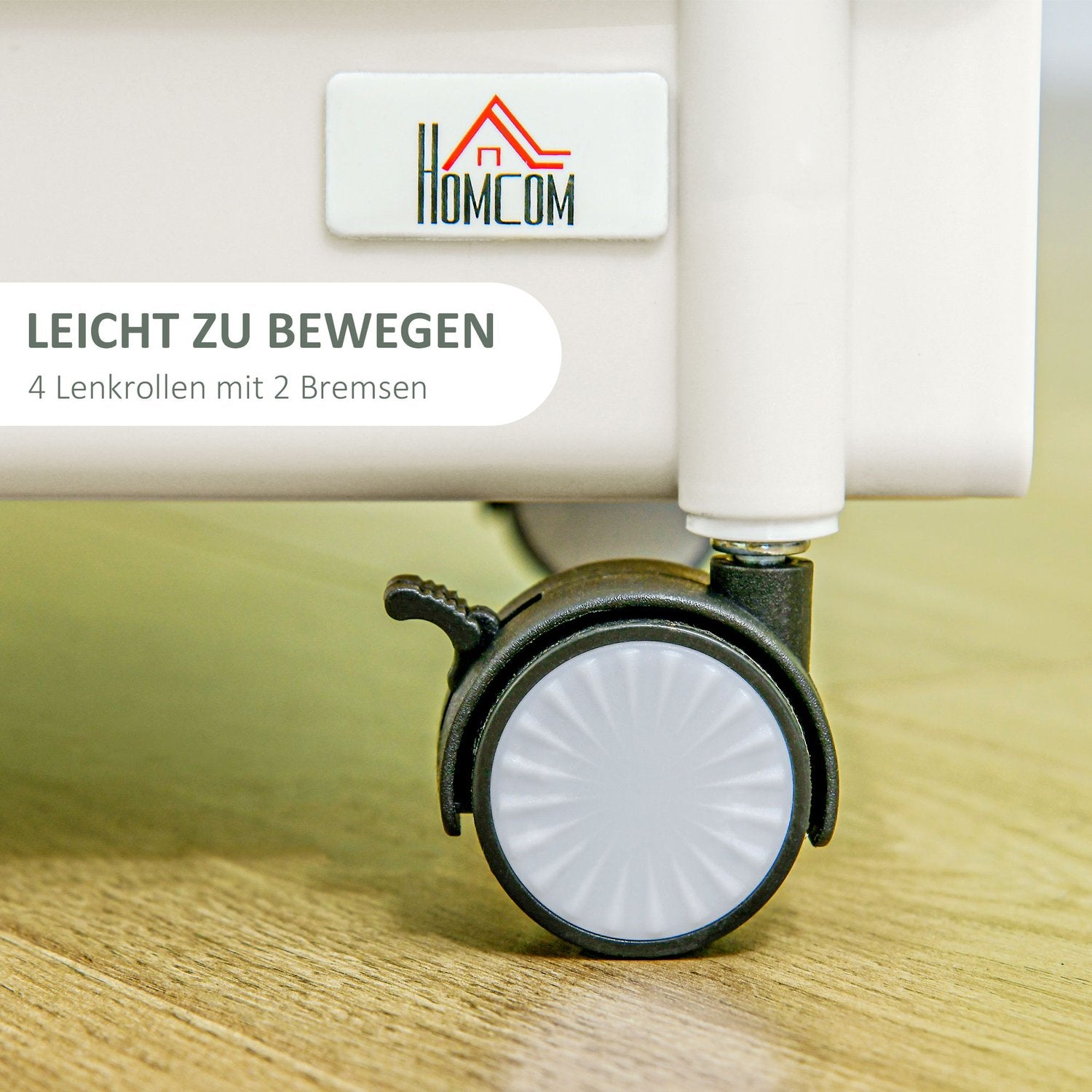 3-vånings rullande köksvagn med korg, stål – vit