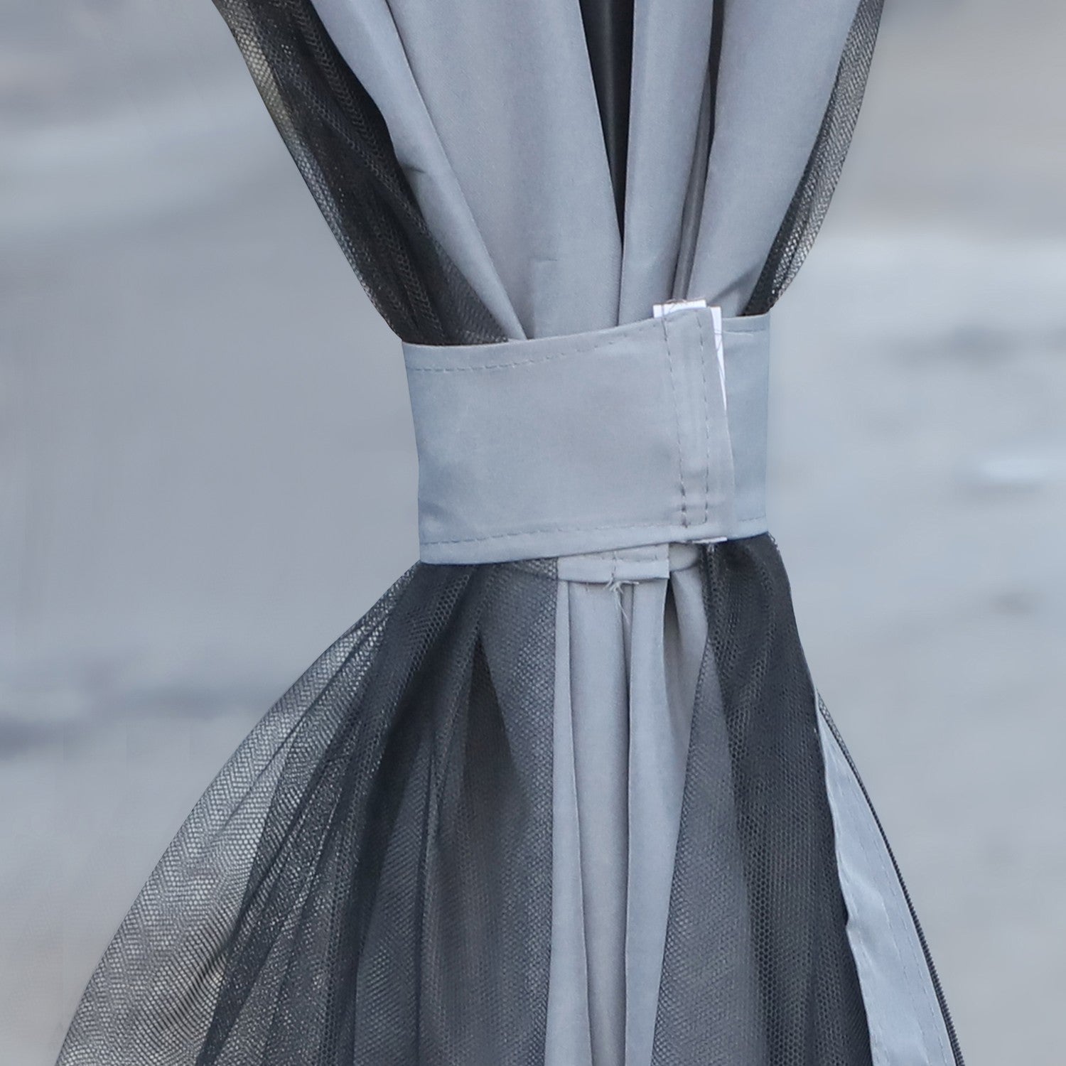 3x3M trädgårdspaviljongtält i aluminium, mörkgrå, PC-tak