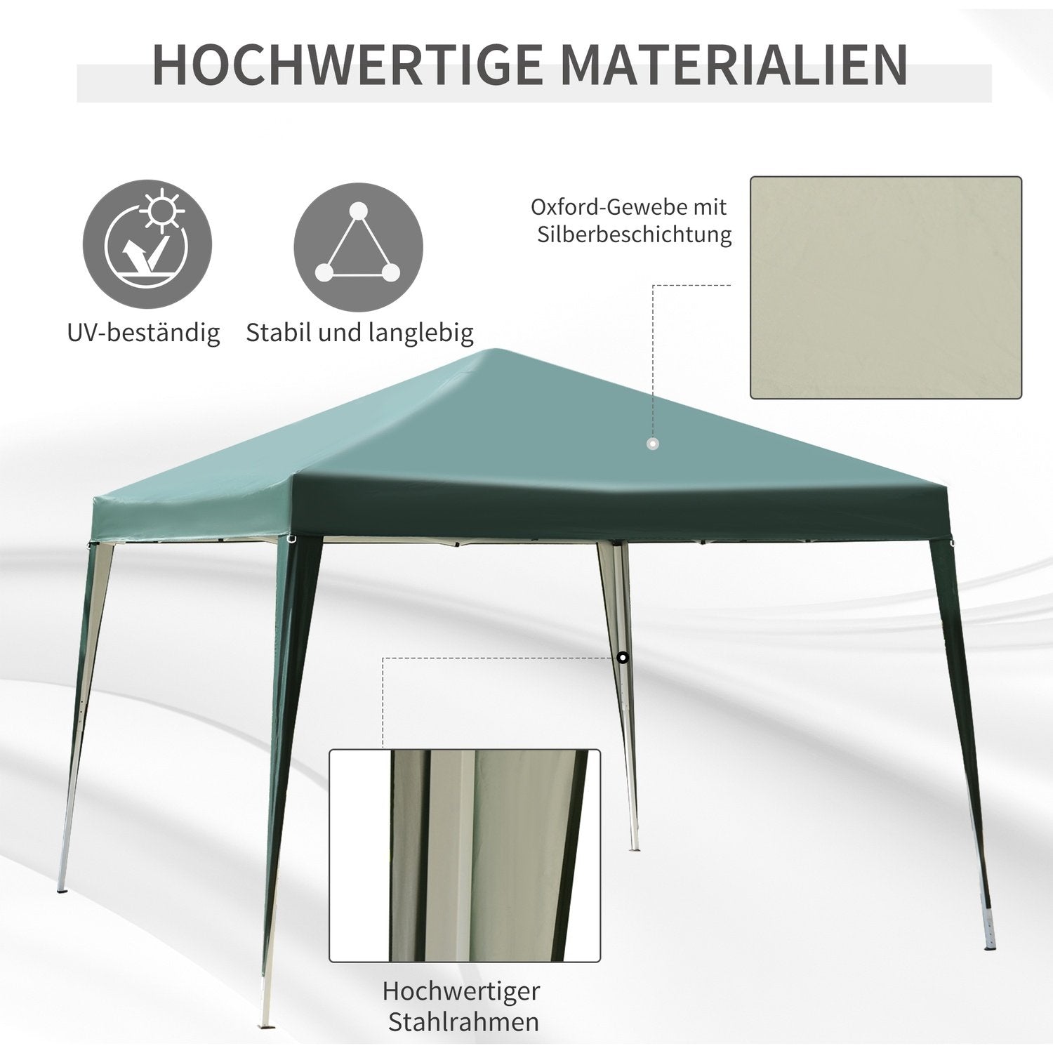 Gazebo 2,95X2,95M Pop-Up Vikbart Gazebo Uv-Skydd Vikbart Stål Oxford Grön