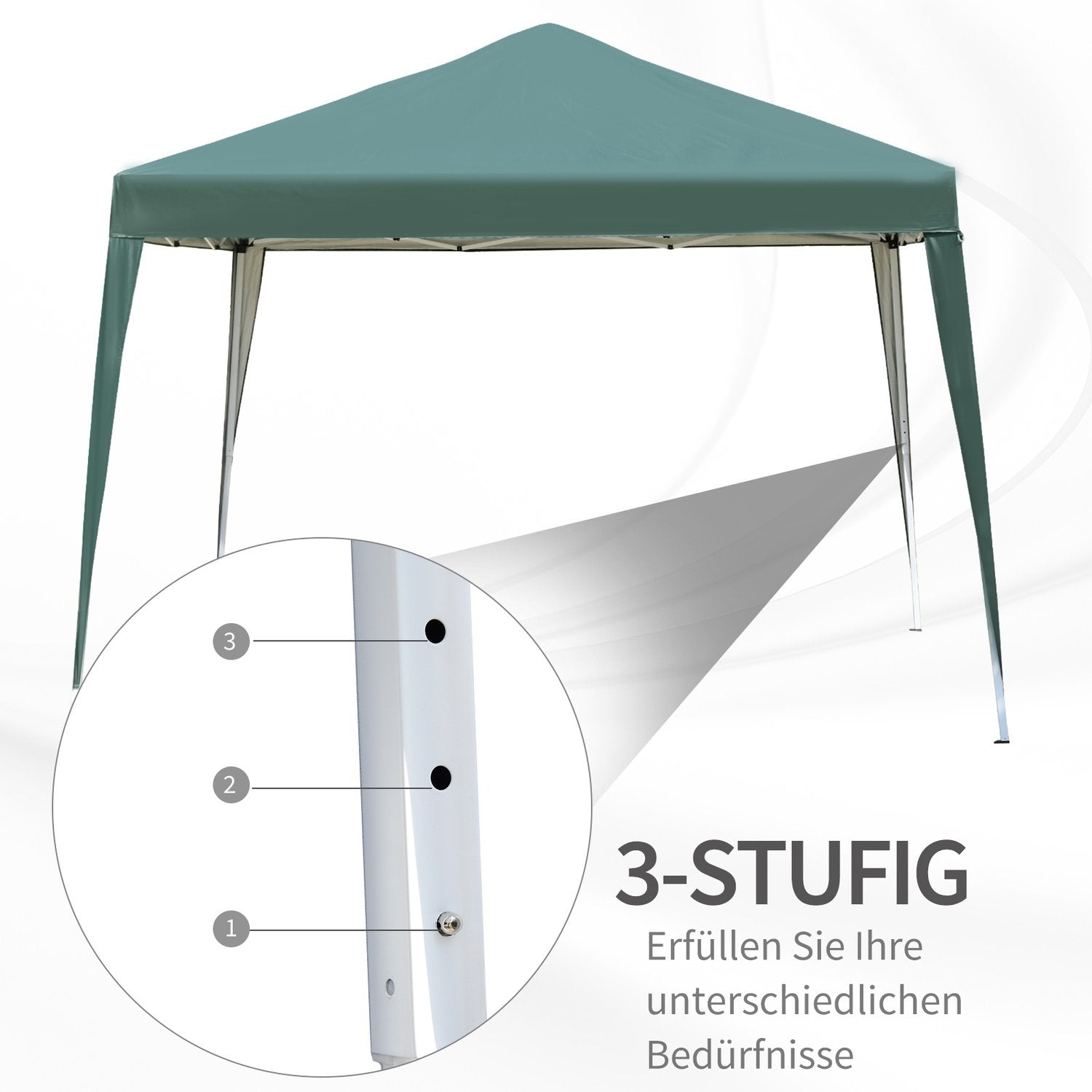 Gazebo 2,95X2,95M Pop-Up Vikbart Gazebo Uv-Skydd Vikbart Stål Oxford Grön