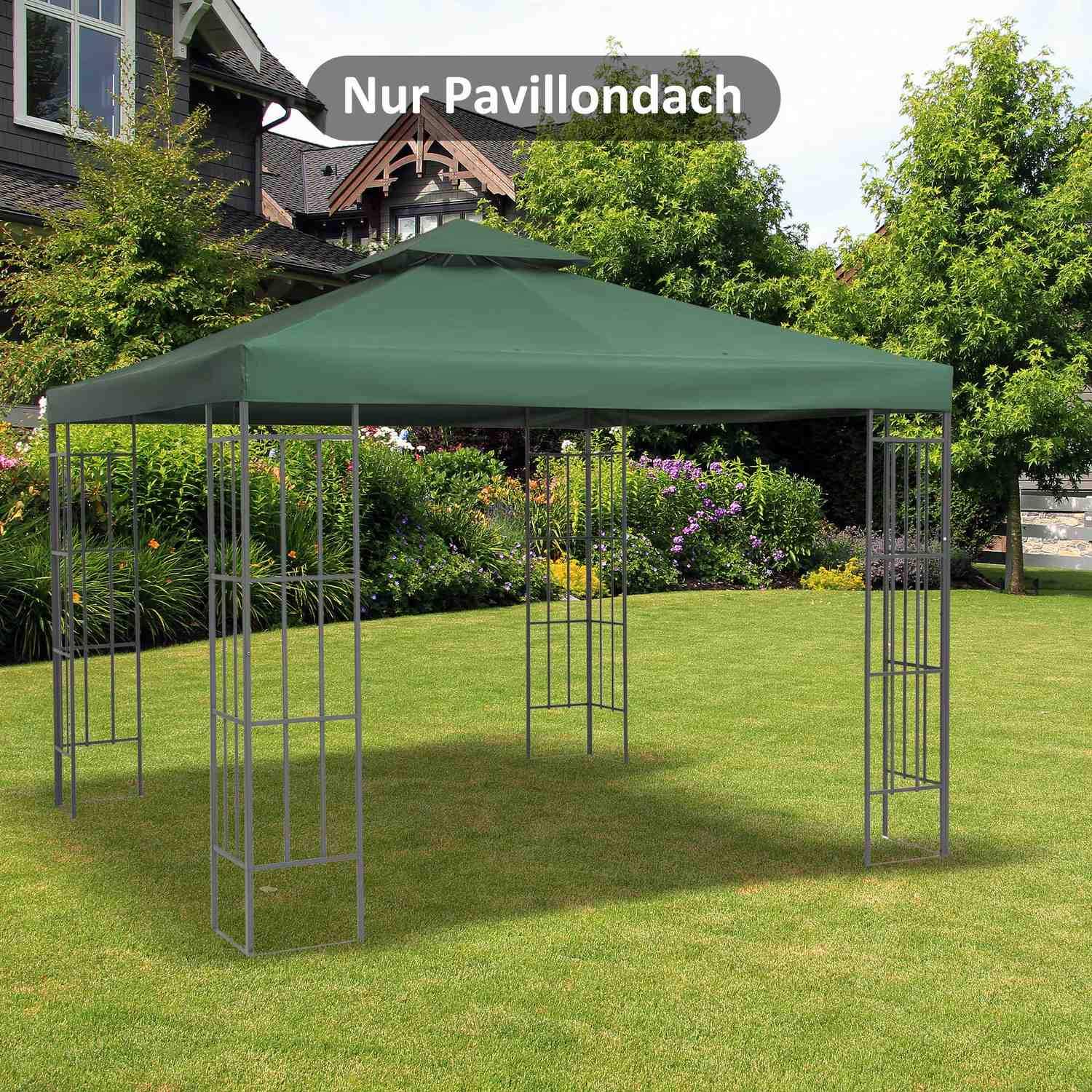 Pavilion Takbyte Polyester 3X3M Kolgrå Vattenavvisande För Metall & Trädgård Gazebo