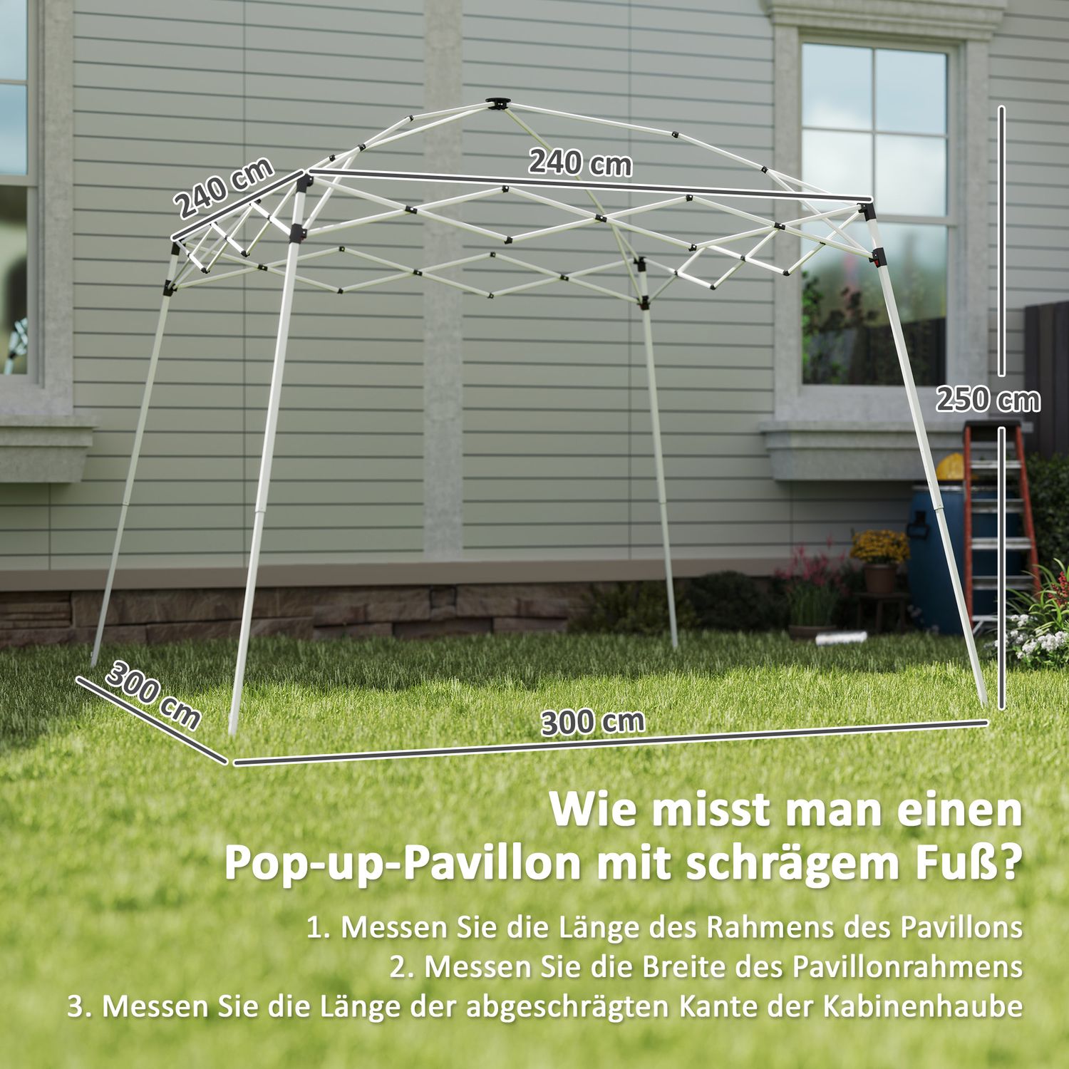 3x3m vattenavvisande paviljongtak, vinter- och stormsäker