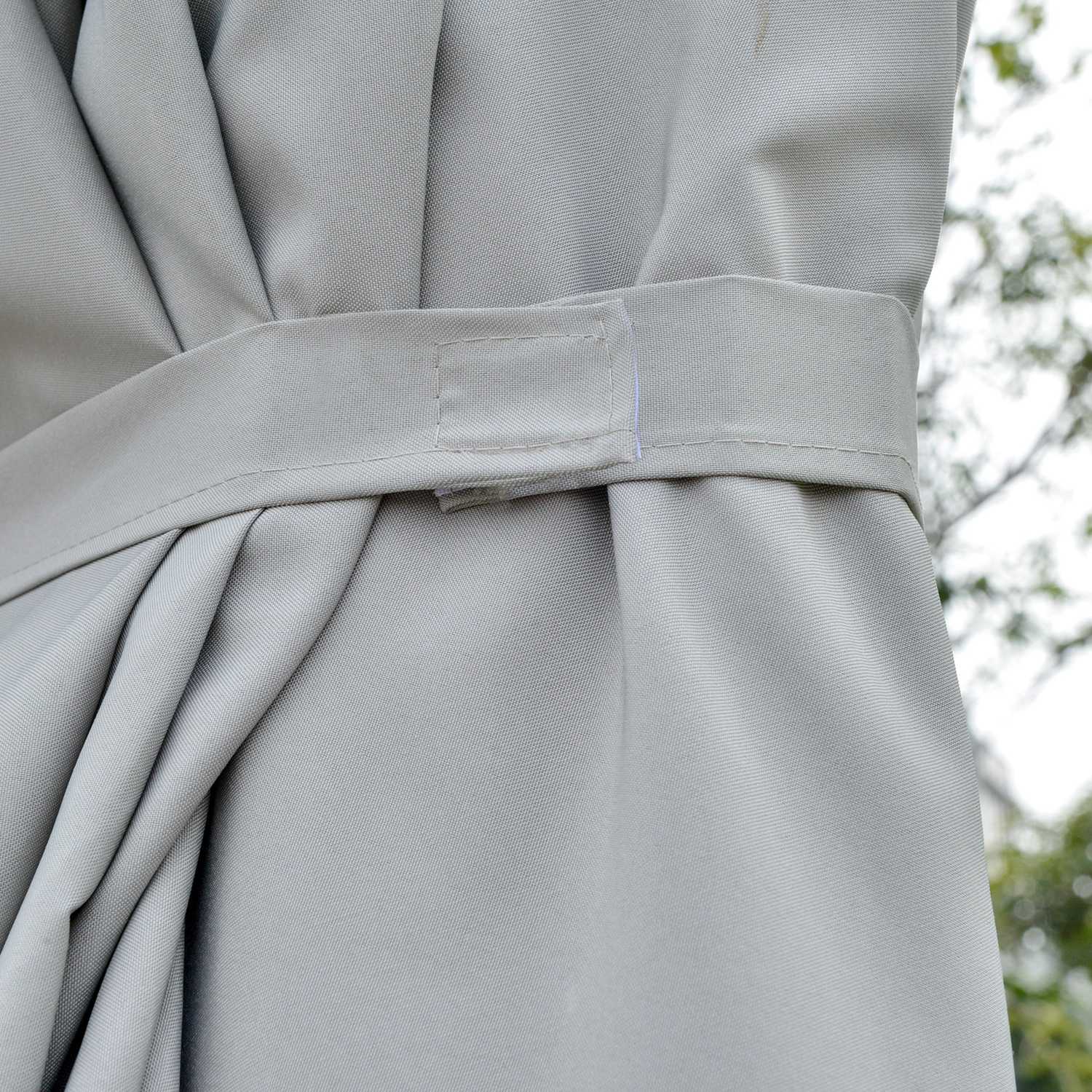 4,5 M Dubbelparasoll Med LED, Solcellsdriven, Ljusgrå-Svart