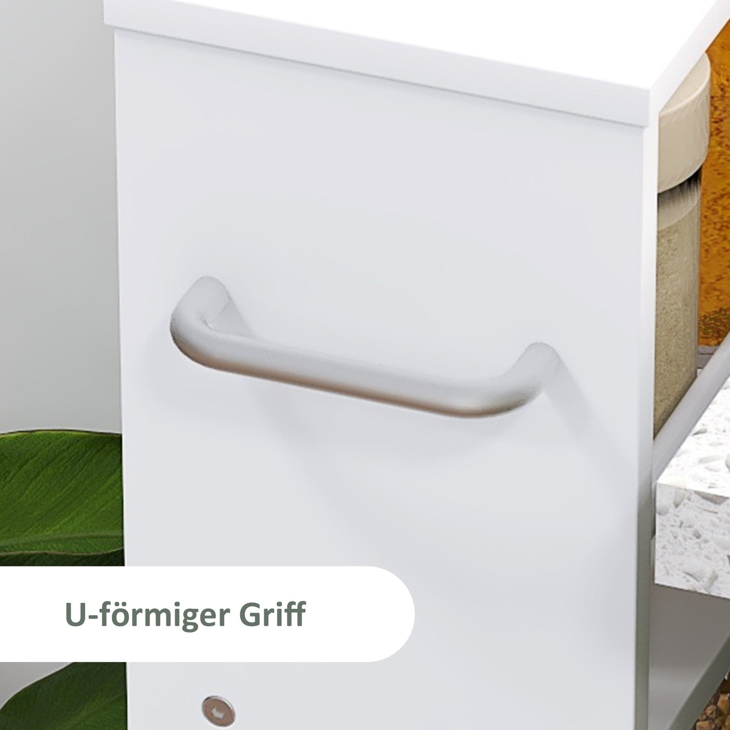 4-lagers slimmad rullvagn, vit köksförvaringsorganisator