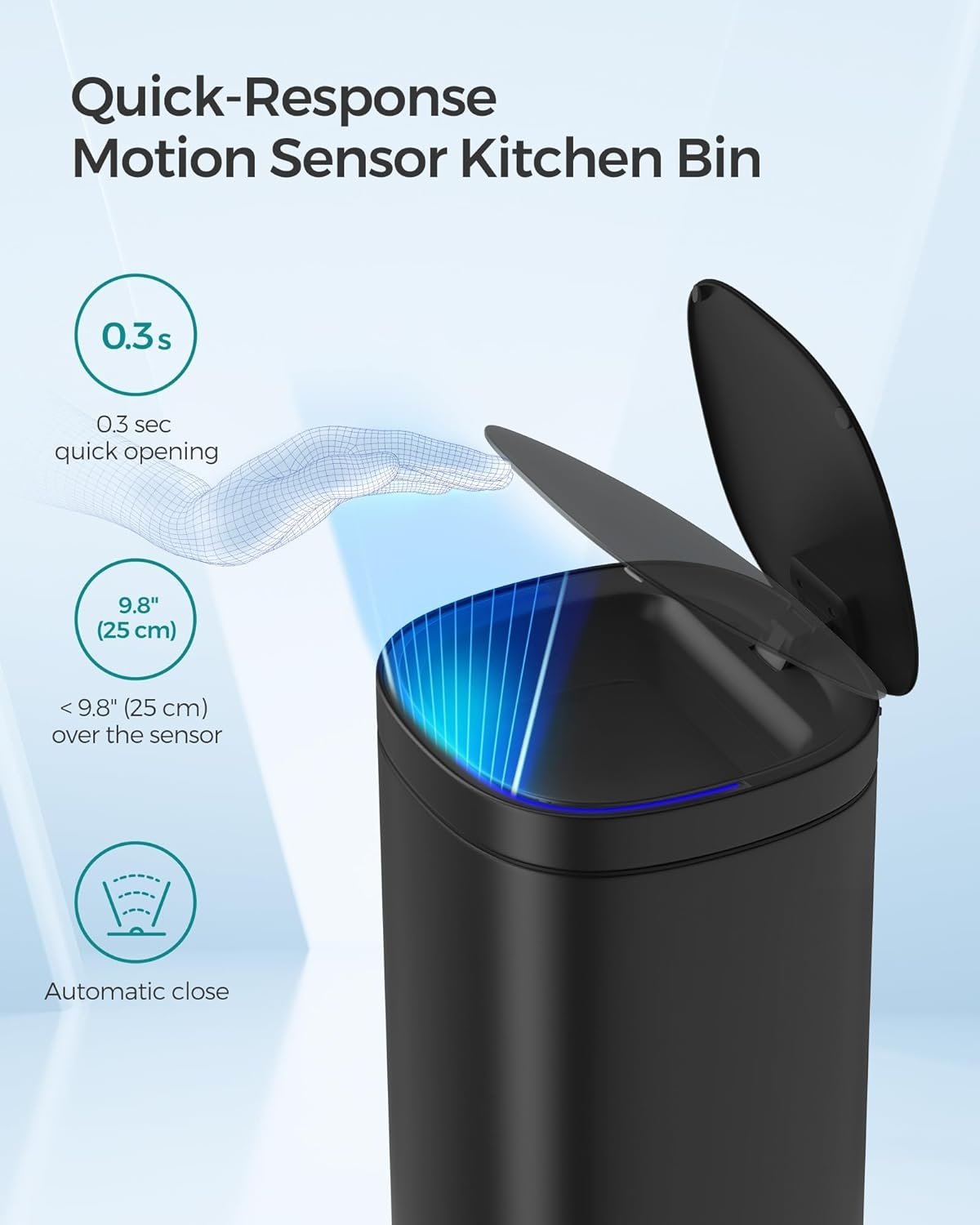 50L Slim Motion Sensor Kökskärl med ozonluktkontroll