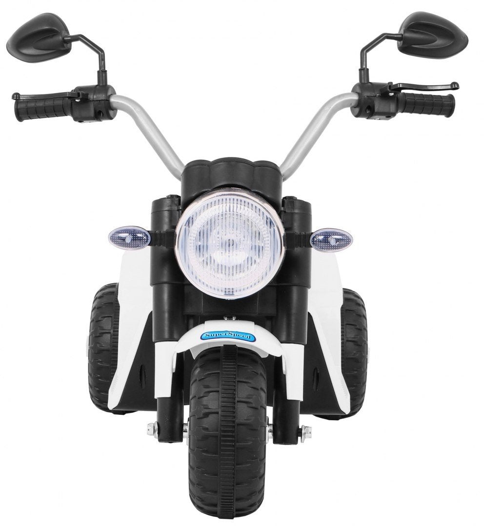 6V MiniBike med LED-ljus, musik, lädersäte