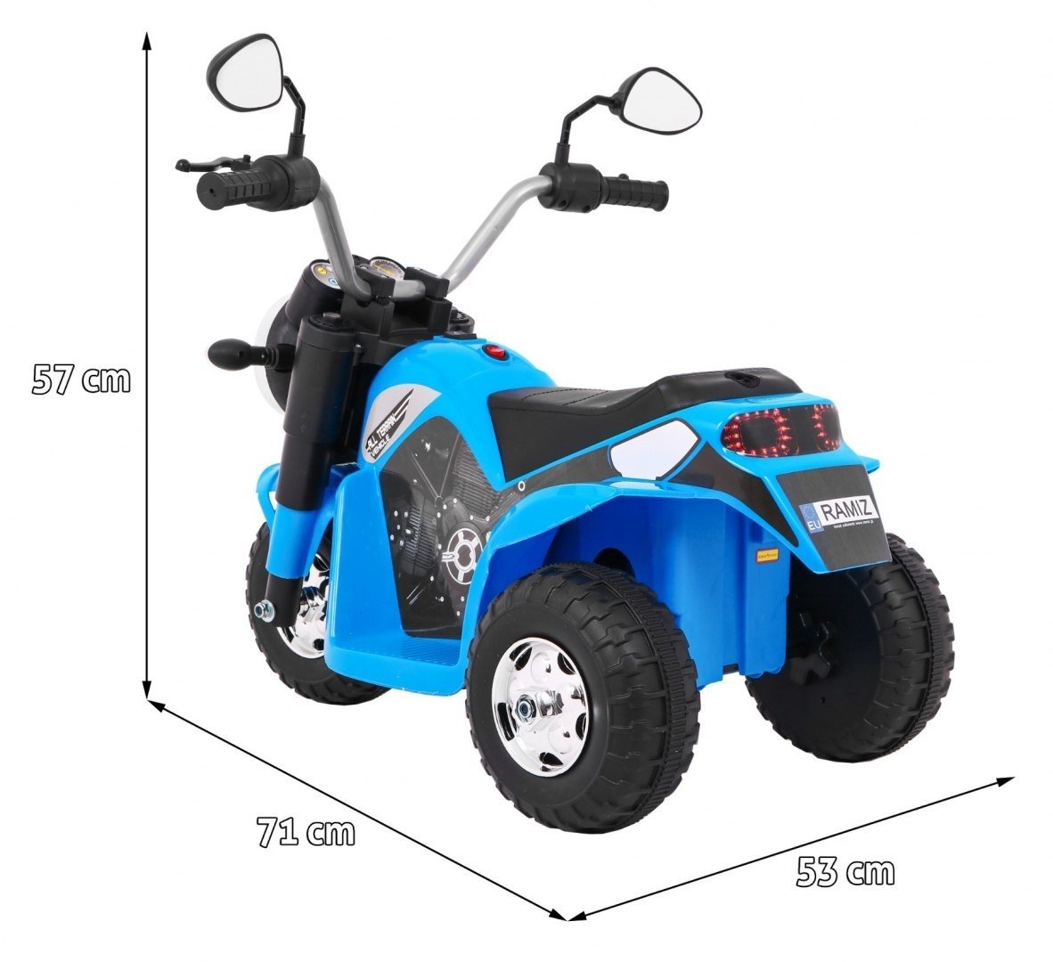 6V MiniBike med LED-ljus, musik, lädersäte