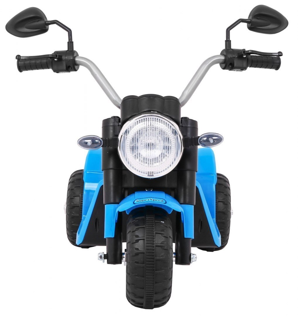 6V MiniBike med LED-ljus, musik, lädersäte