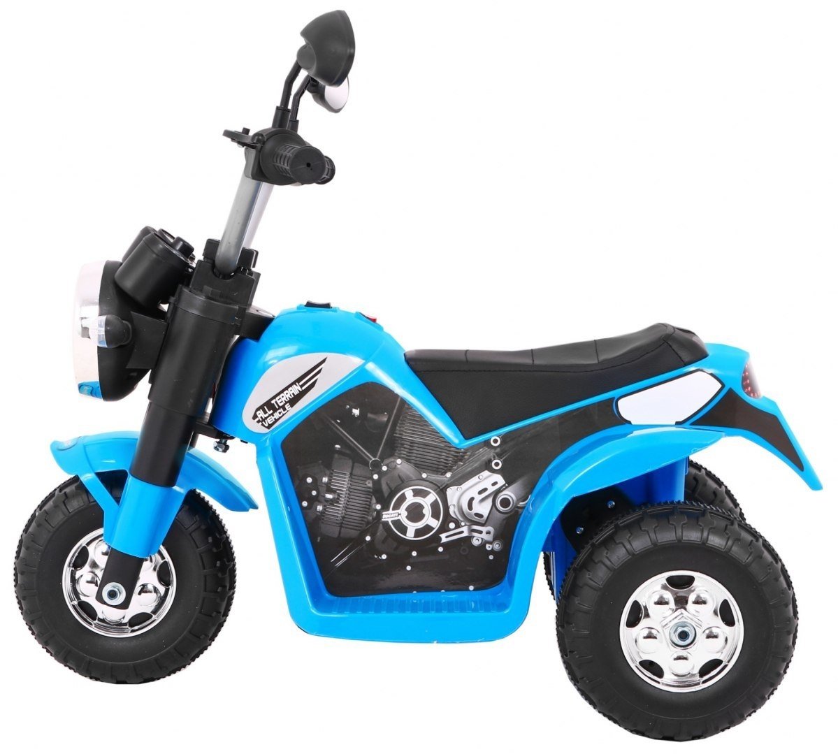 6V MiniBike med LED-ljus, musik, lädersäte