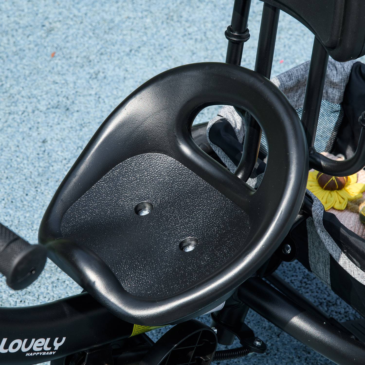 6-i-1 trehjuling för barn, solskydd och säkerhetsbälte, grått