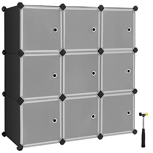 9-Cube Black Storage Organizer med dörrar, enkel montering