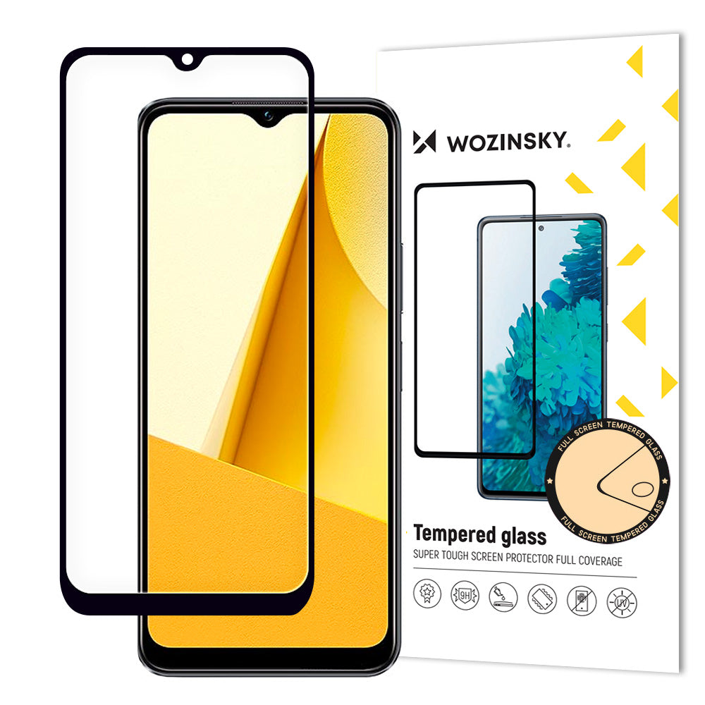 9H härdat glas för hela Vivo Y16 / Y02s skärm med ram Case Friendly svart
