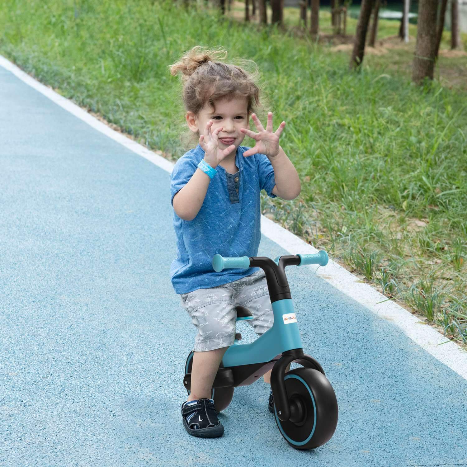 Balanscykel Barnbalanscykel Utan Pedal, Höjdjusterbar Sits, För 1,5-3 År, Blå