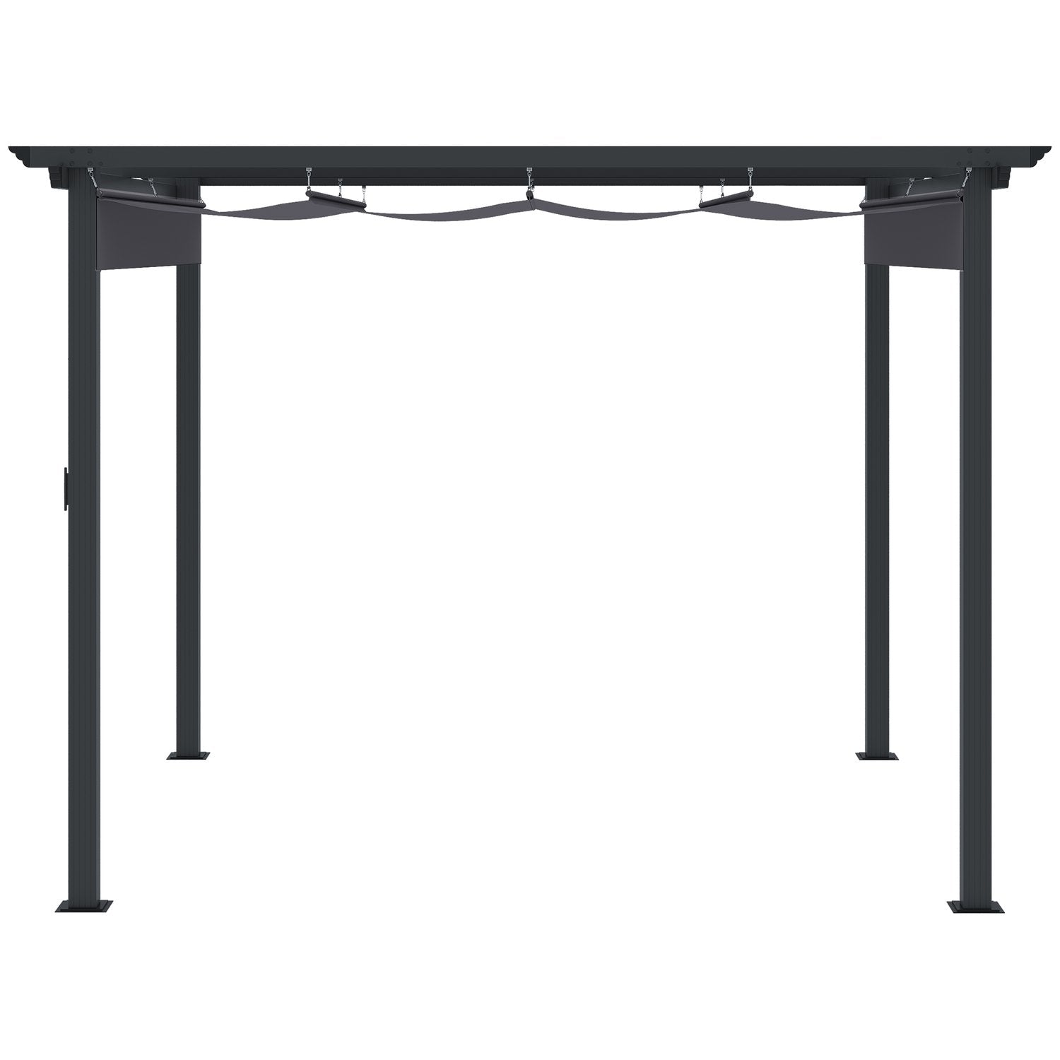 Pergola 2,95 X 2,95 M Gazebo Altantak Med Skjuttak Aluminium Polyester Grå