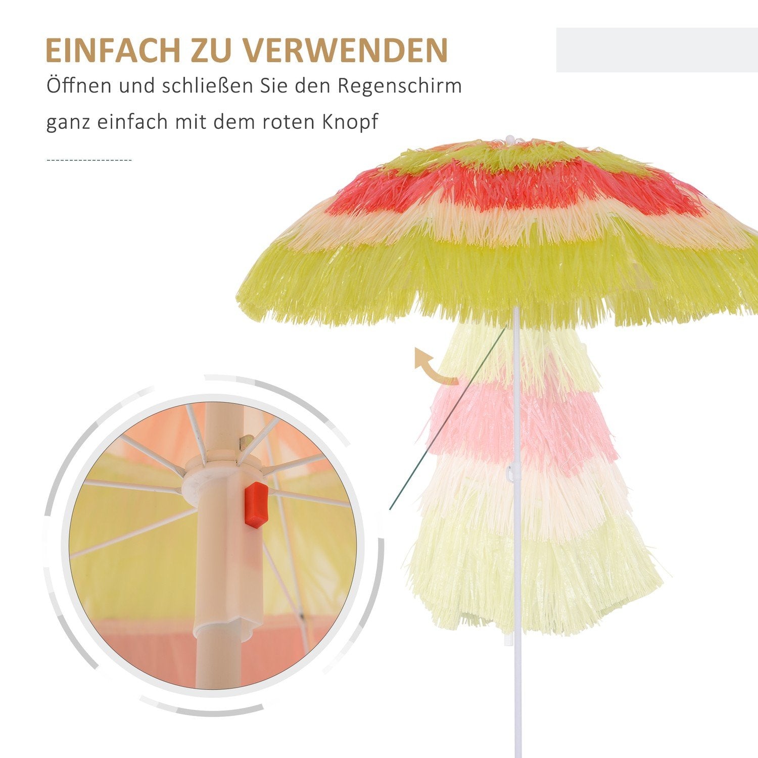 Parasol Hawaiian Paraply Beach Paraply Party Paraply Trädgårdsparaply I Olika Färger 4 Modeller (Hawaiian Paraply/Ø160Cm/Colourful)