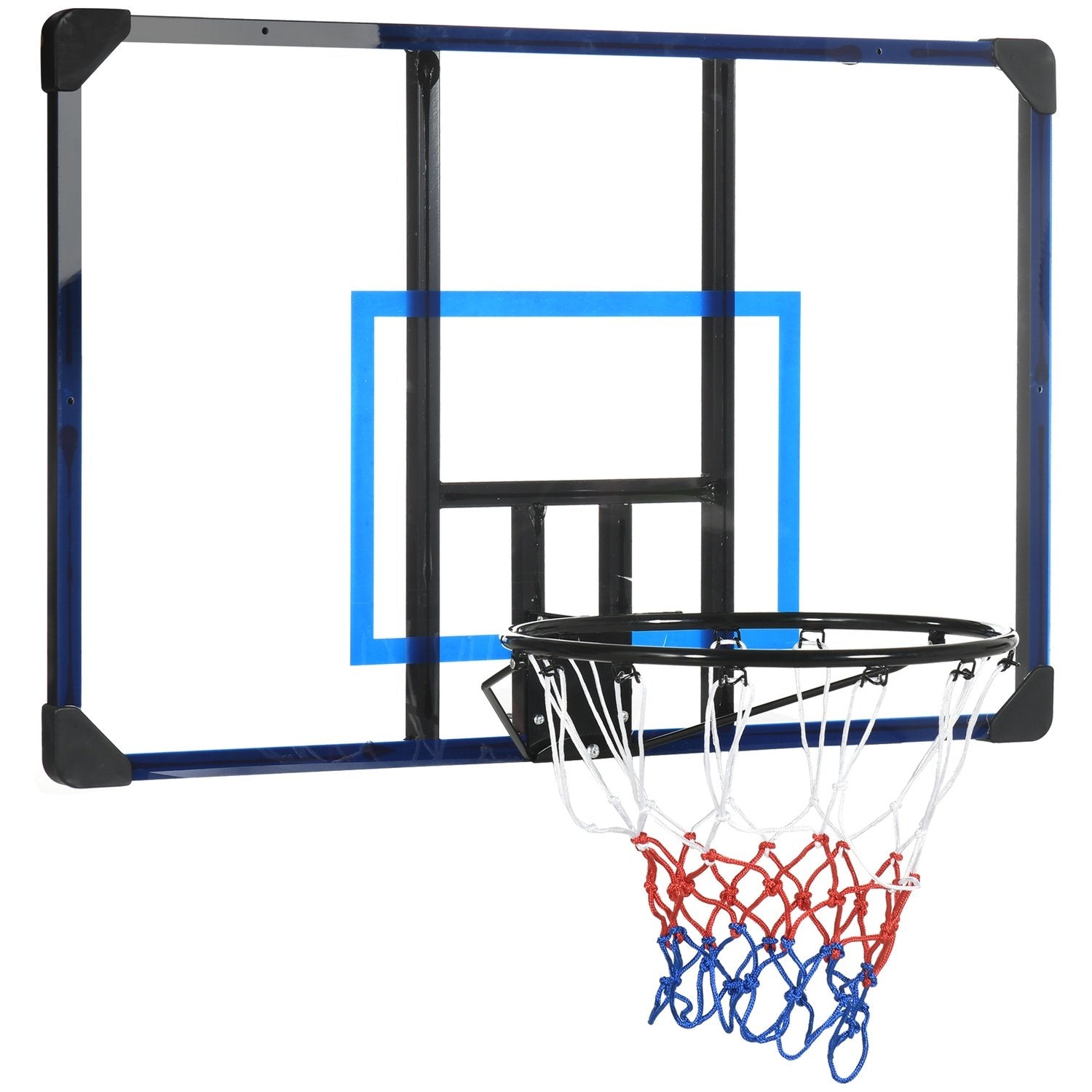 Basket Hoop Basketboard Med Korg Och Nät, Väggmonterad För Utomhusbruk, Stål, 113 X 61 X 73 Cm