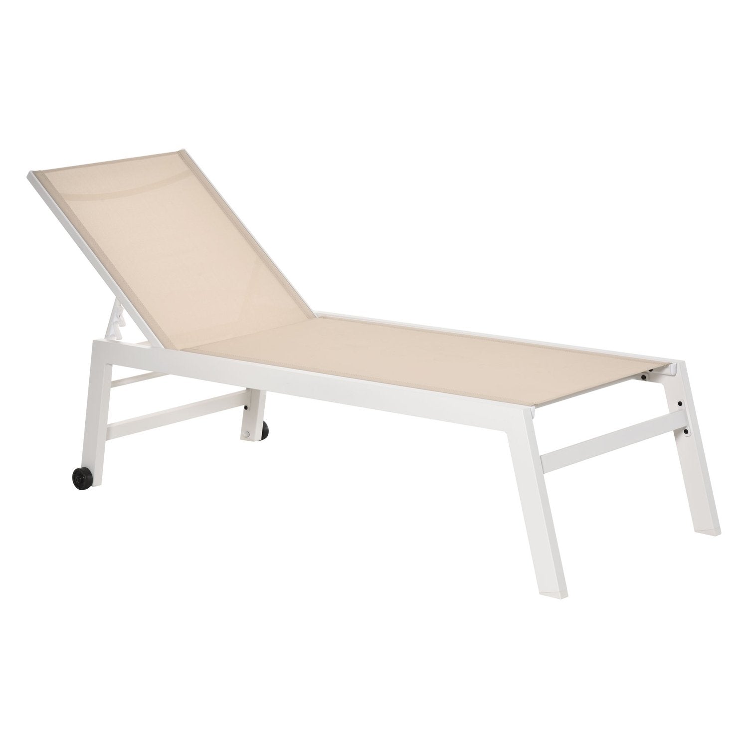 Garden Lounger 5-Step Ryggstöd Aluminium Krämvit 169X65X102Cm