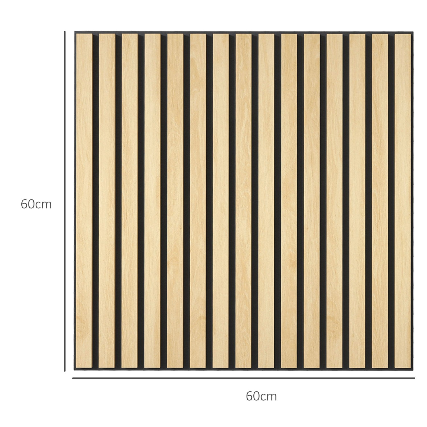 Akustikväggpaneler i ek 3D – 4-pack, 60x60 cm